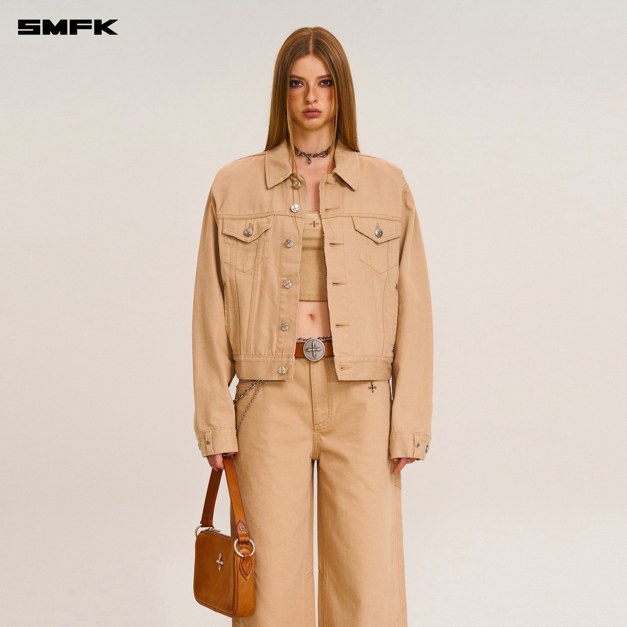 SMFK Compass Mode Tower Denim Pants In Sand | MADAX