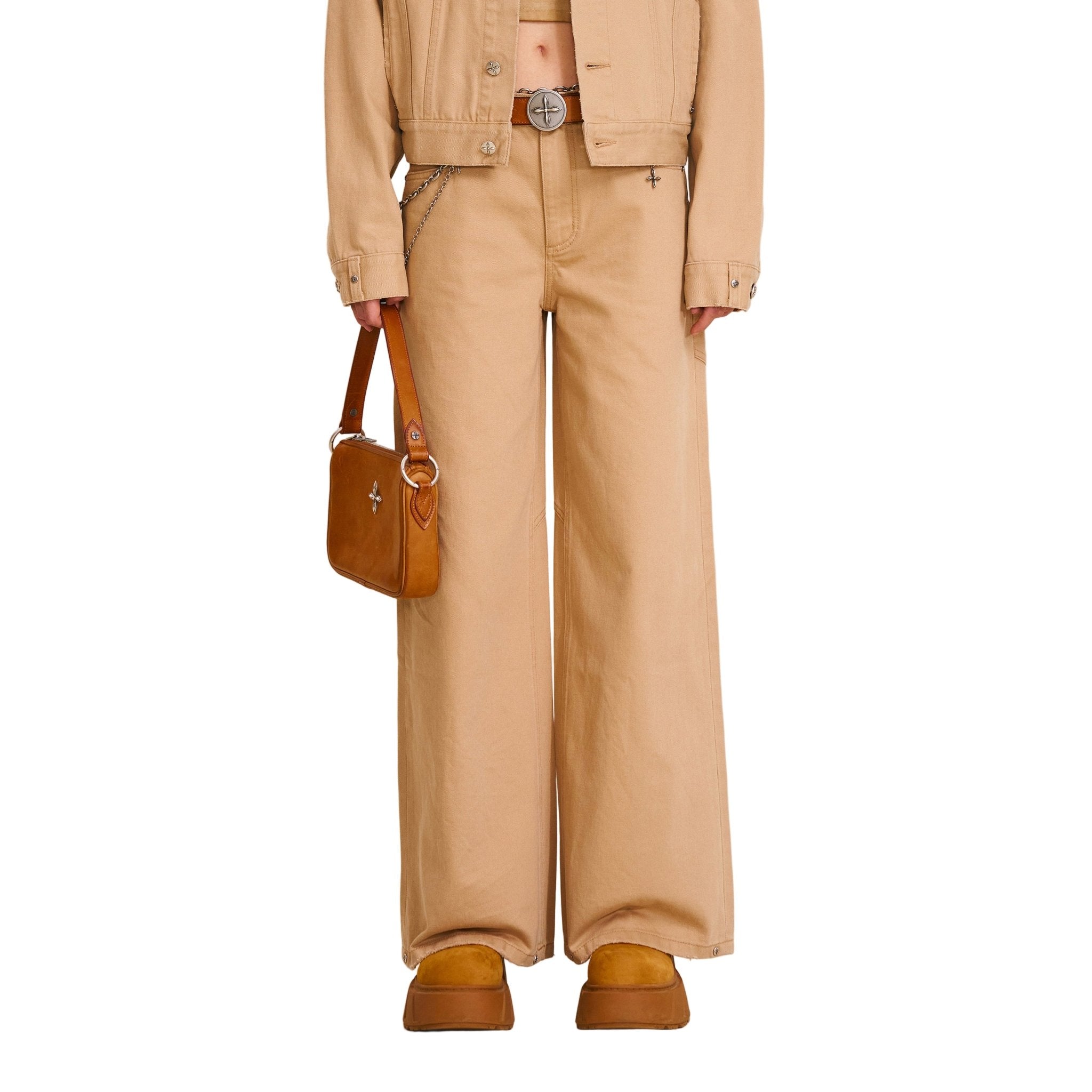 SMFK Compass Mode Tower Denim Pants In Sand | MADAX