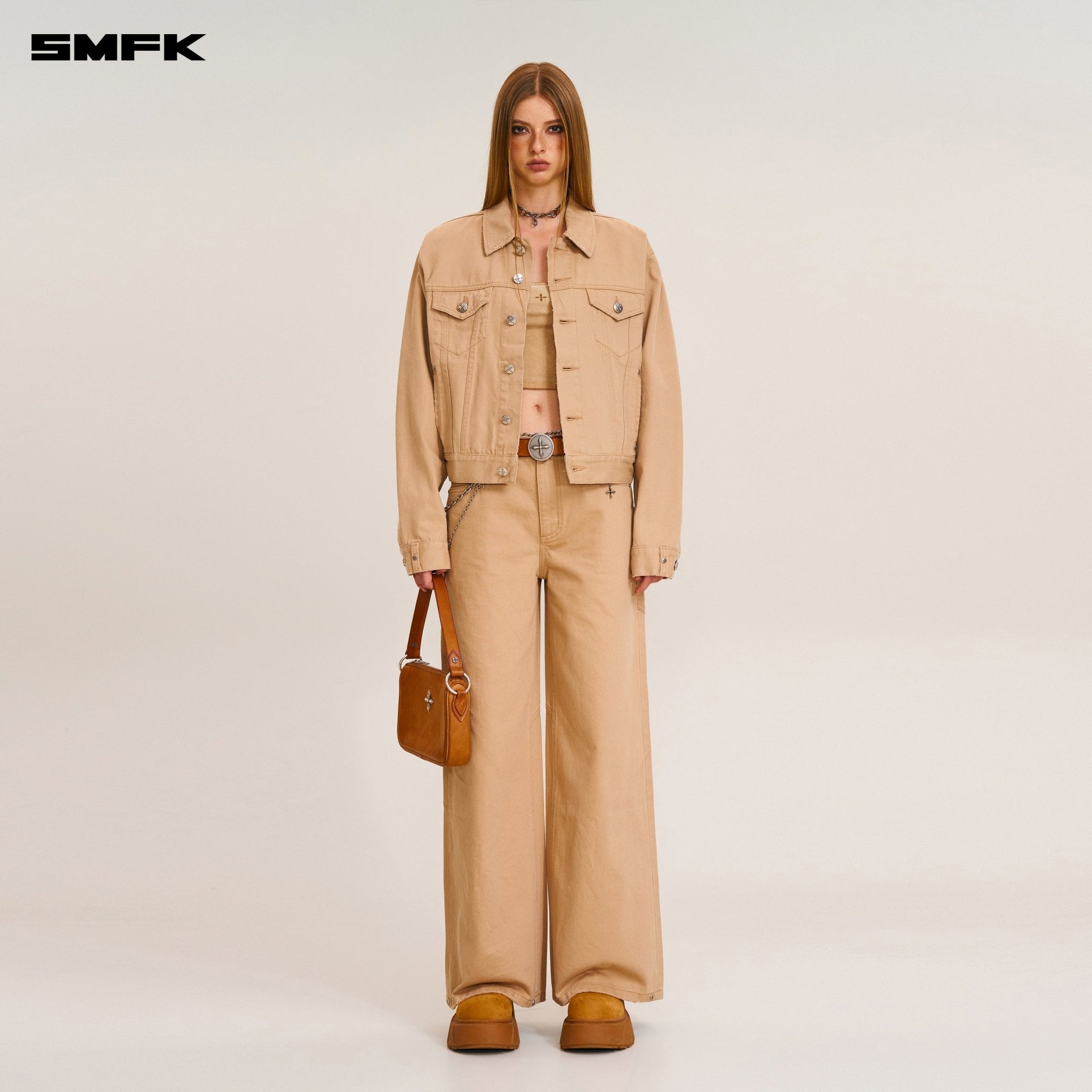 SMFK Compass Mode Tower Denim Pants In Sand | MADAX