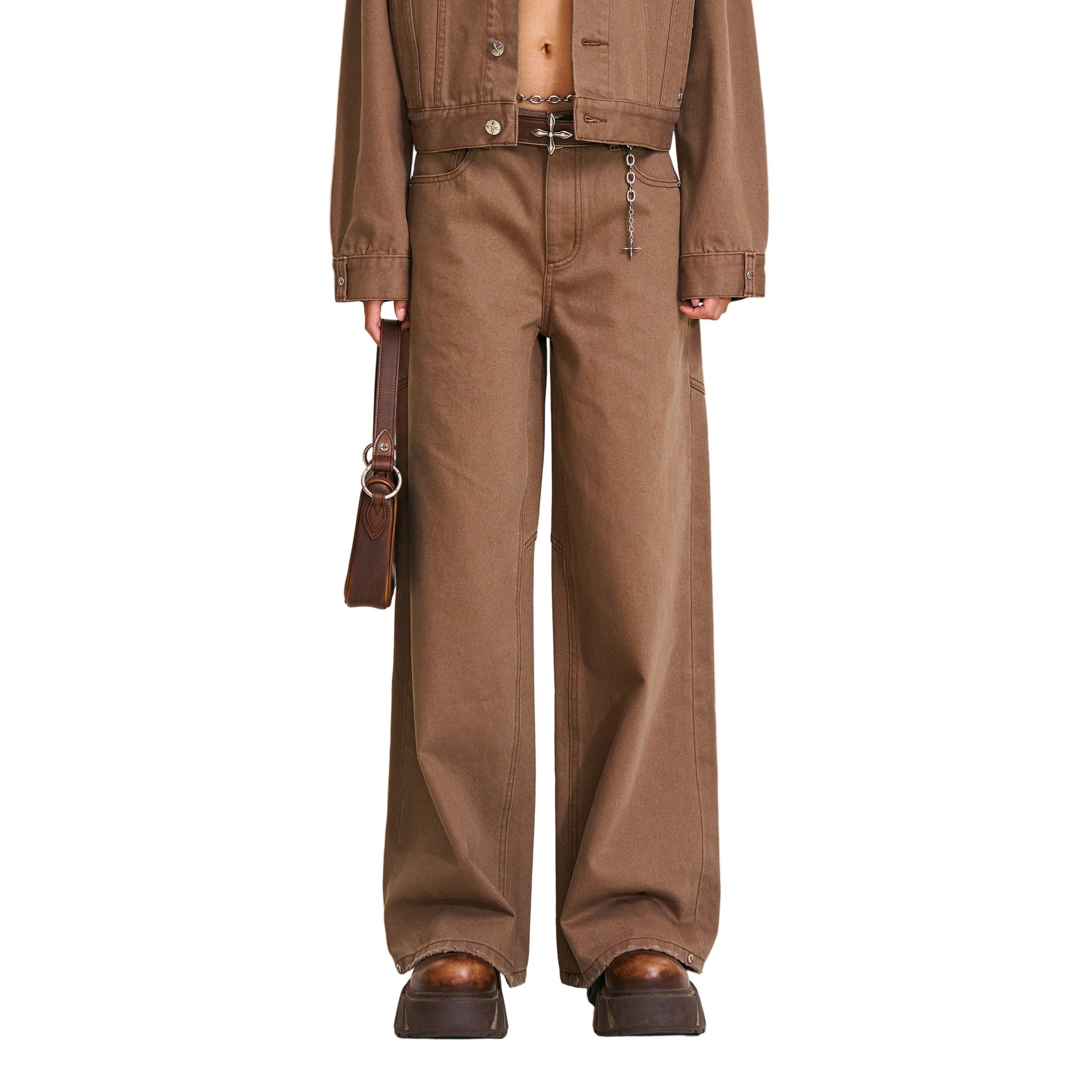 SMFK Compass Mode Tower Denim Pants In Wild Horse Brown | MADAX