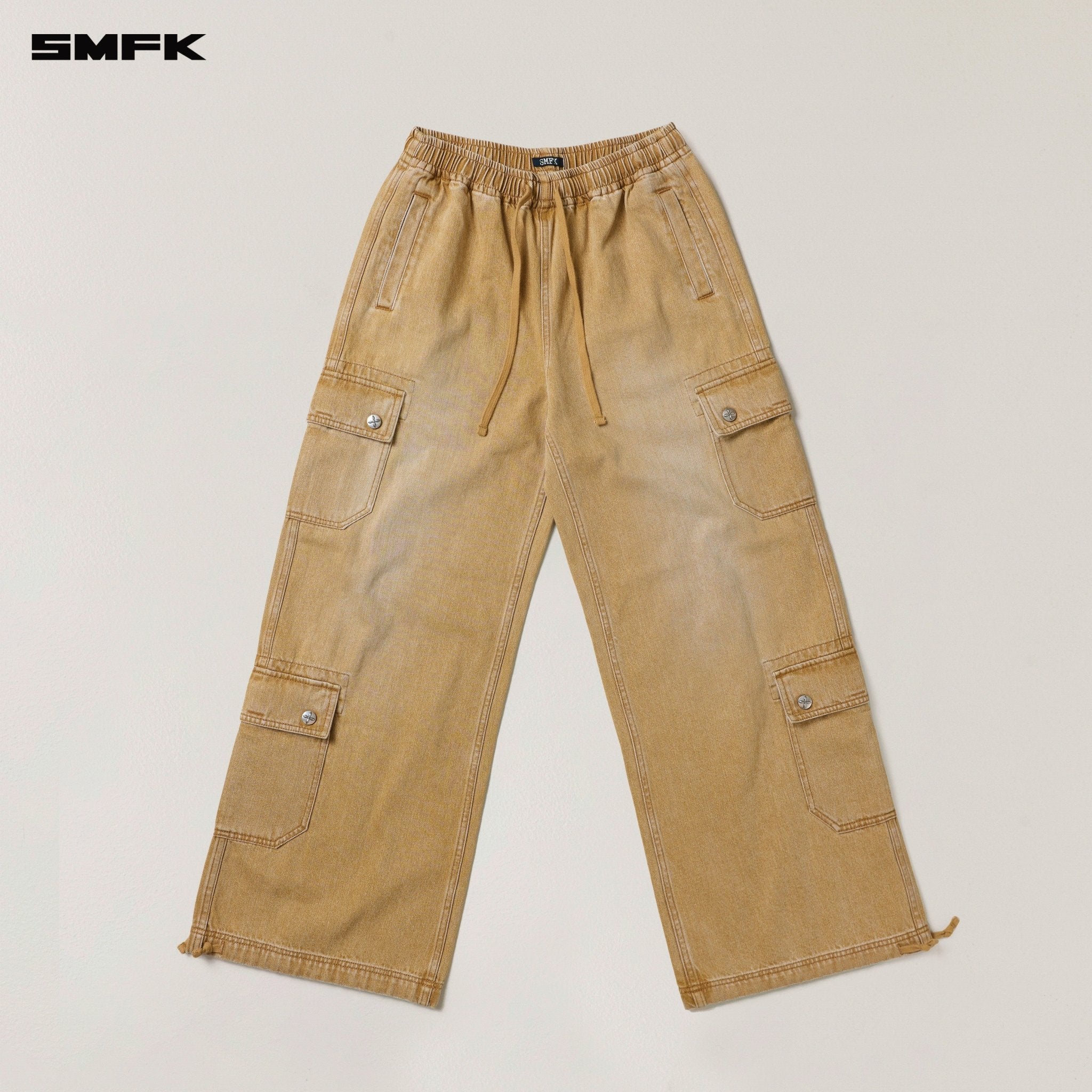 SMFK Compass Mode Tower Denim Sports Pants In Grassland Khaki | MADAX
