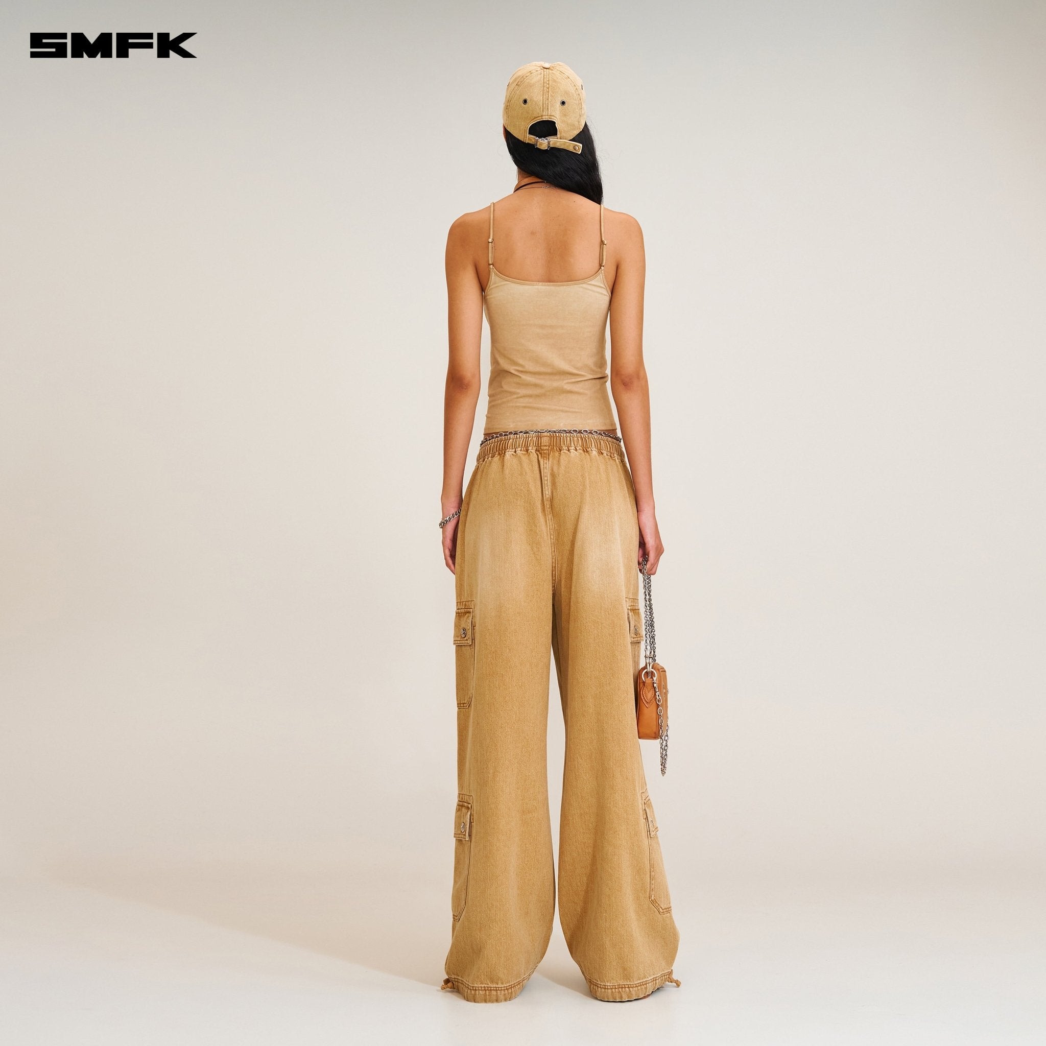 SMFK Compass Mode Tower Denim Sports Pants In Grassland Khaki | MADAX