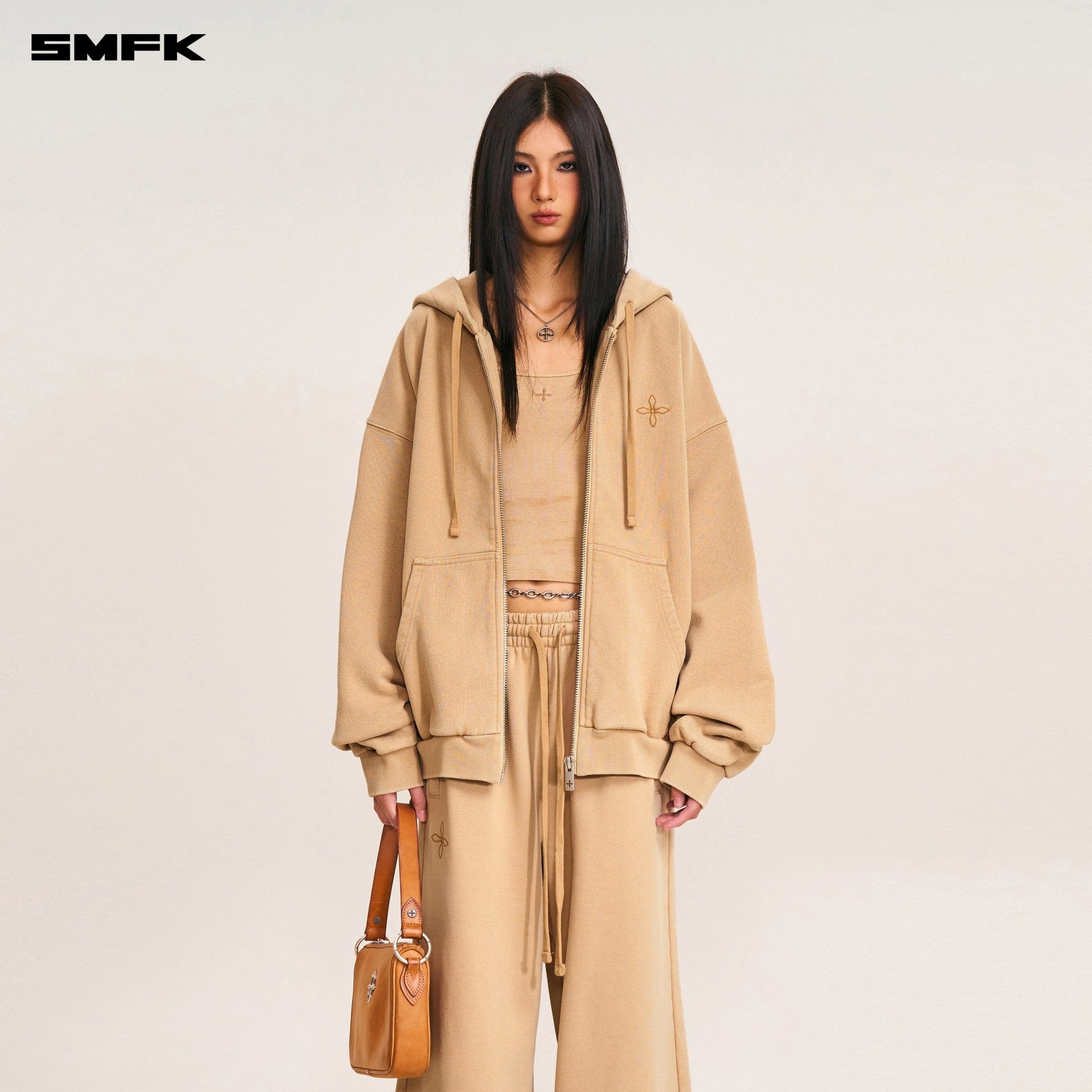 SMFK Compass Mode Tower Loose Sports Pants In Sand | MADAX