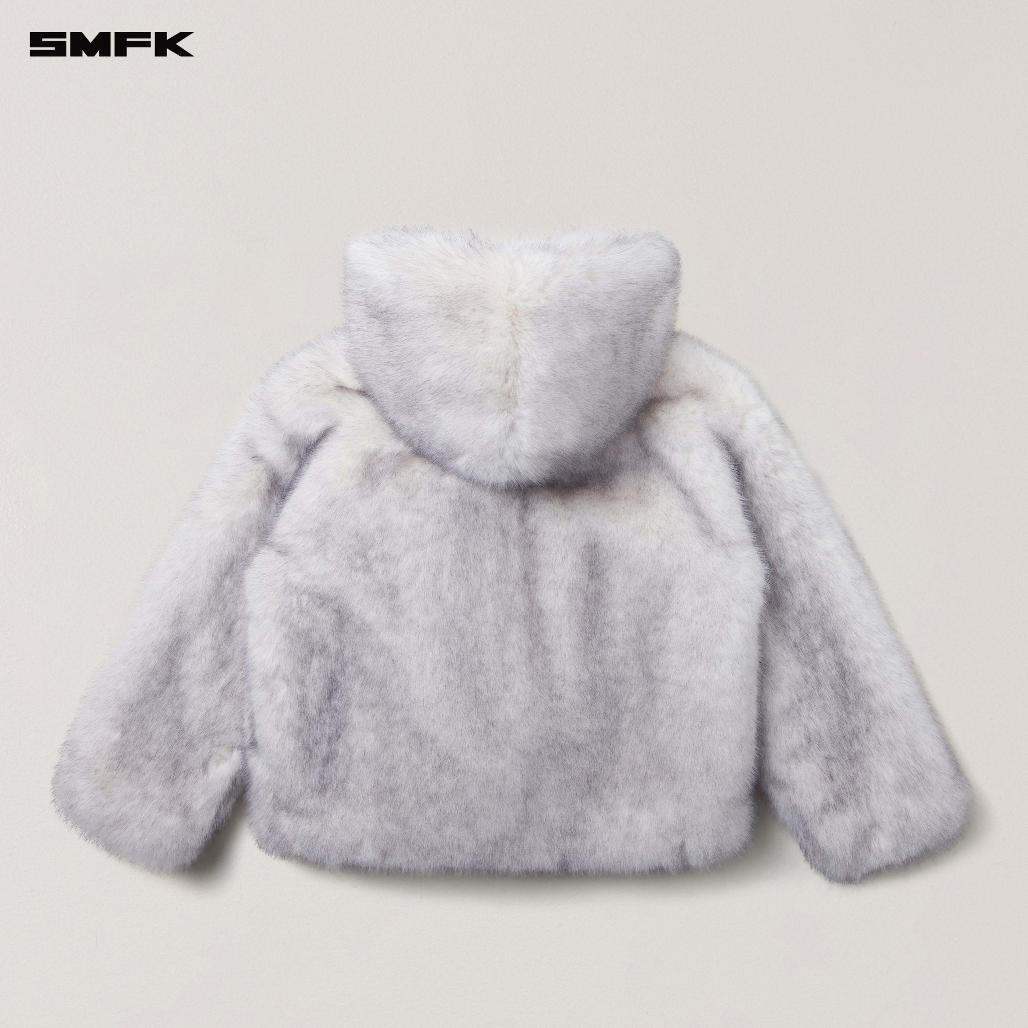 SMFK COMPASS MODE WASTELAND FURRY LOOSE HOODIE ARCTIC FOX WHITE | MADAX