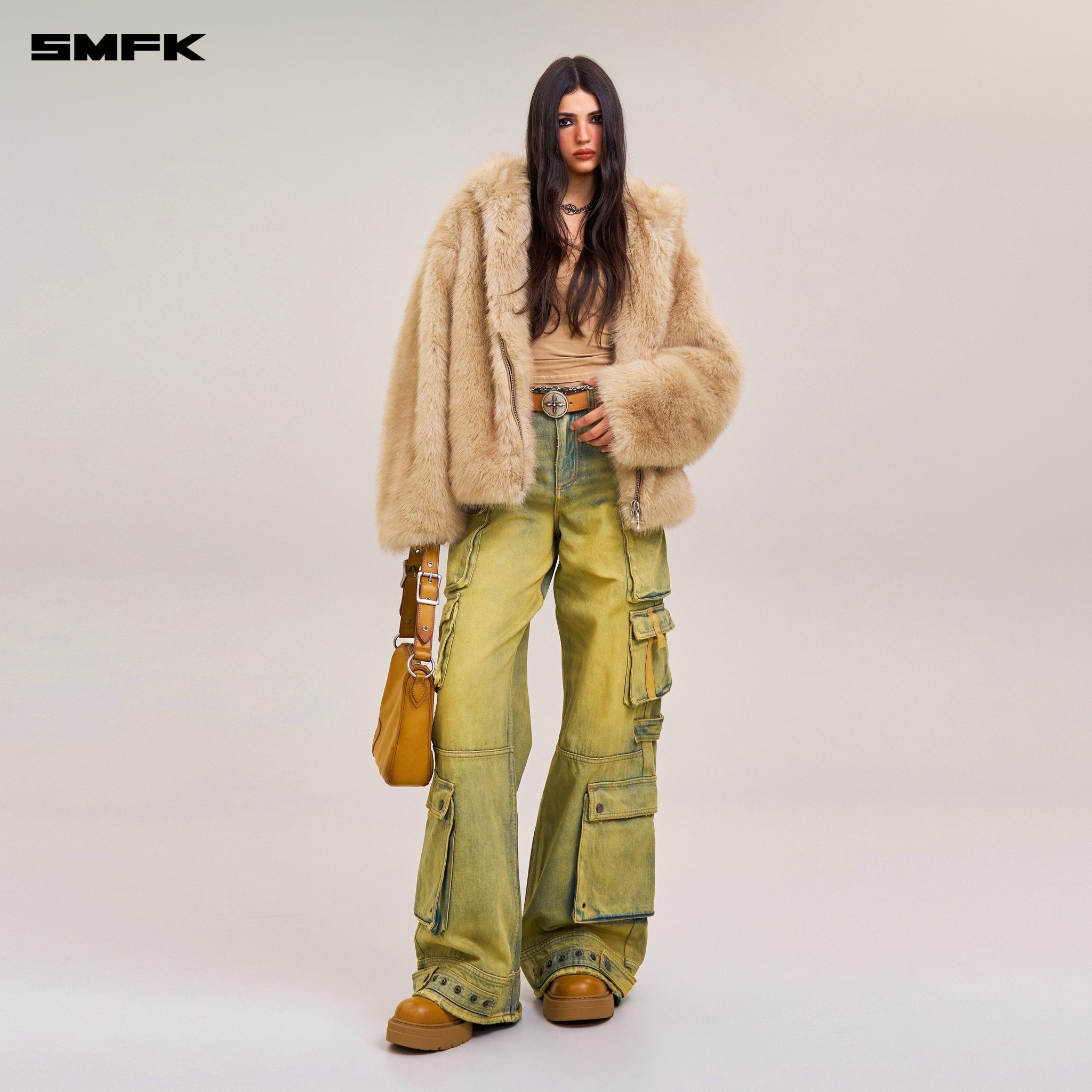 SMFK COMPASS MODE WASTELAND FURRY LOOSE HOODIE SAND | MADAX
