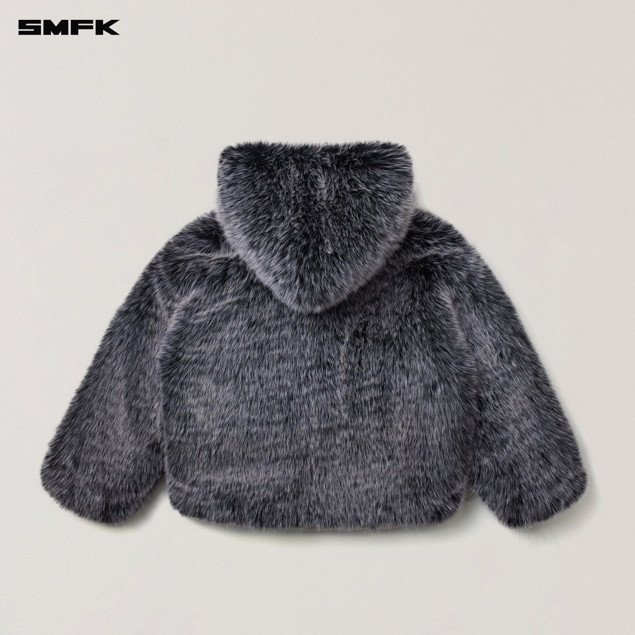 SMFK COMPASS MODE WASTELAND FURRY LOOSE HOODIE SILVER FOX | MADAX