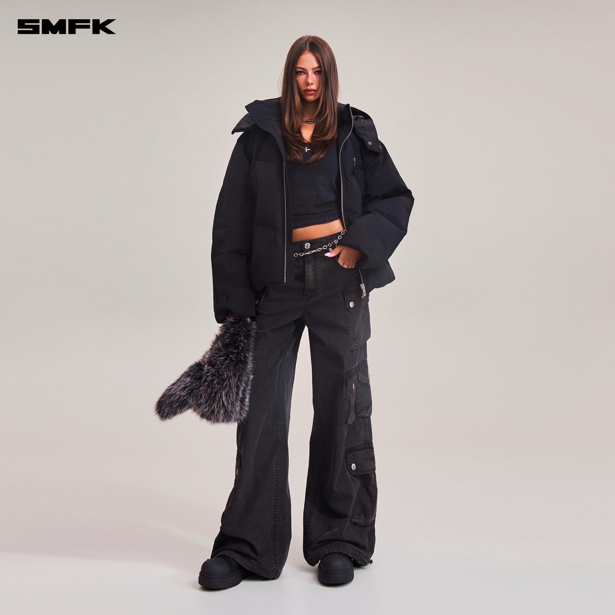 SMFK COMPASS MODE WASTELAND HUNTING DOWN JACKET/LOOSE/ WILD BLACK | MADAX