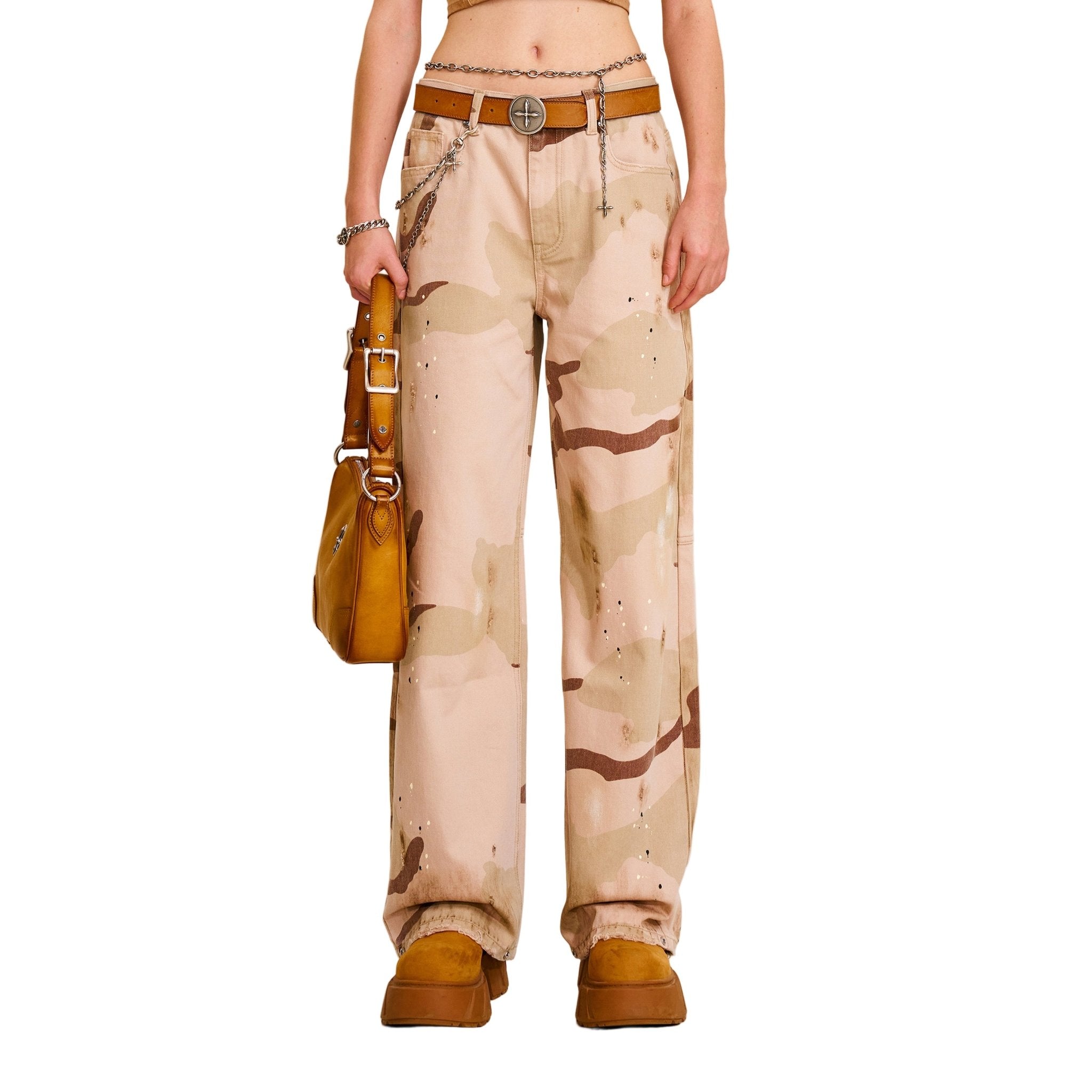 SMFK Compass Mode Wasteland Loose Straight Denim Pant In Desert Camouflage | MADAX