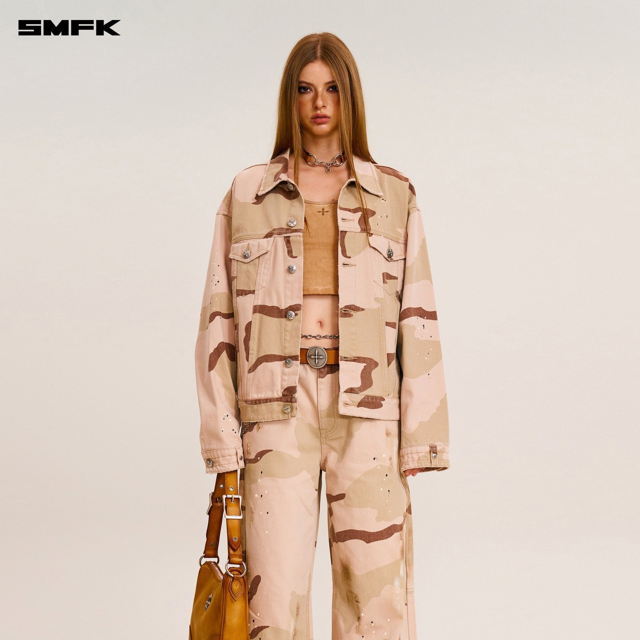 SMFK Compass Mode Wasteland Loose Straight Denim Pant In Desert Camouflage | MADAX