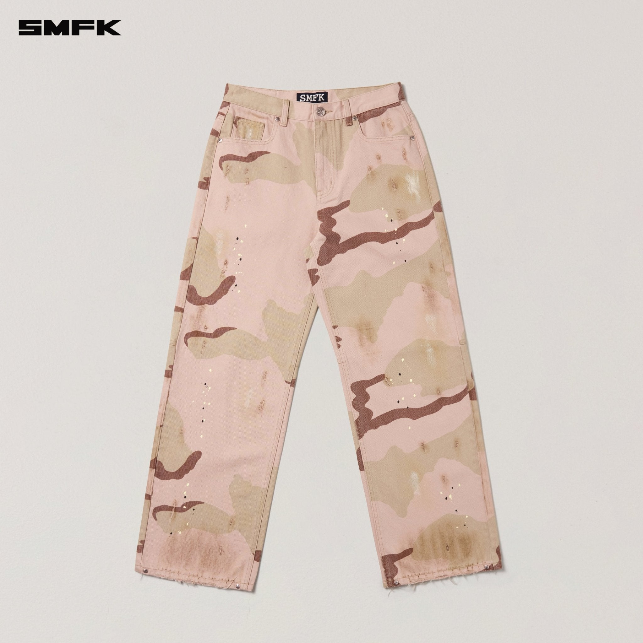 SMFK Compass Mode Wasteland Loose Straight Denim Pant In Desert Camouflage | MADAX