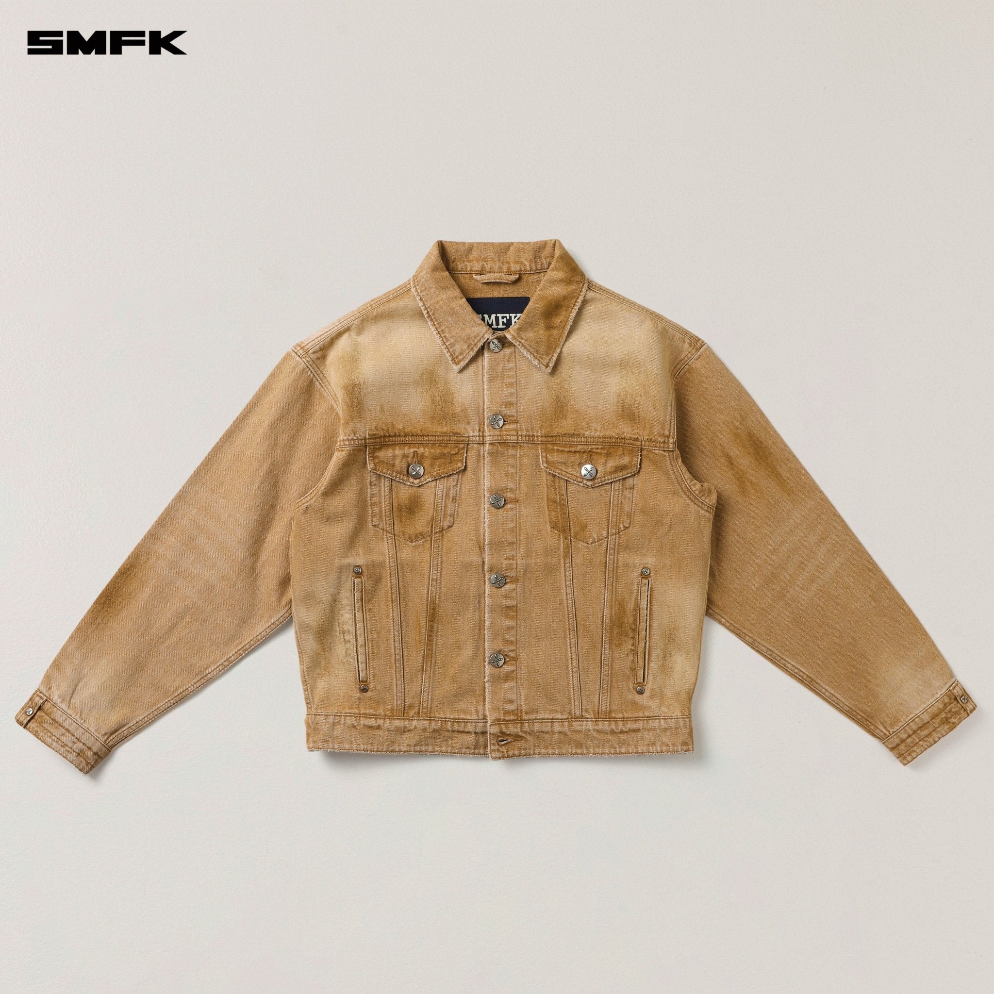 SMFK Compass Mode Wild Flame Denim Jacket In Brown | MADAX