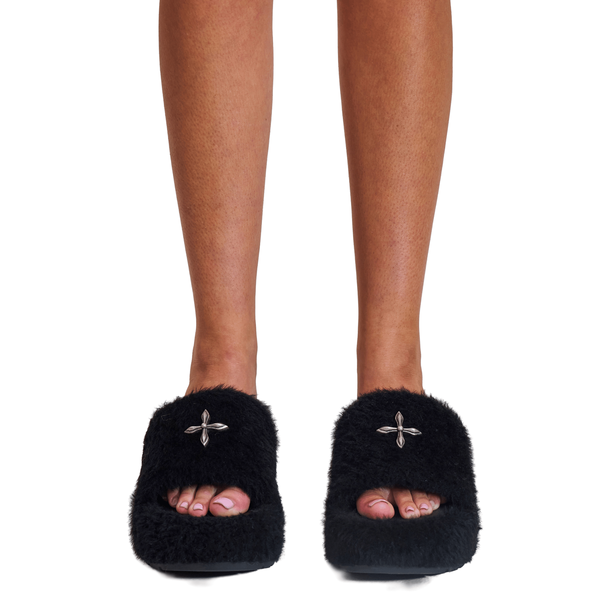 SMFK COMPASS MODE WOOL SHEARLING UNITY SLIPPER/HIGH in WILD BLACK | MADAX