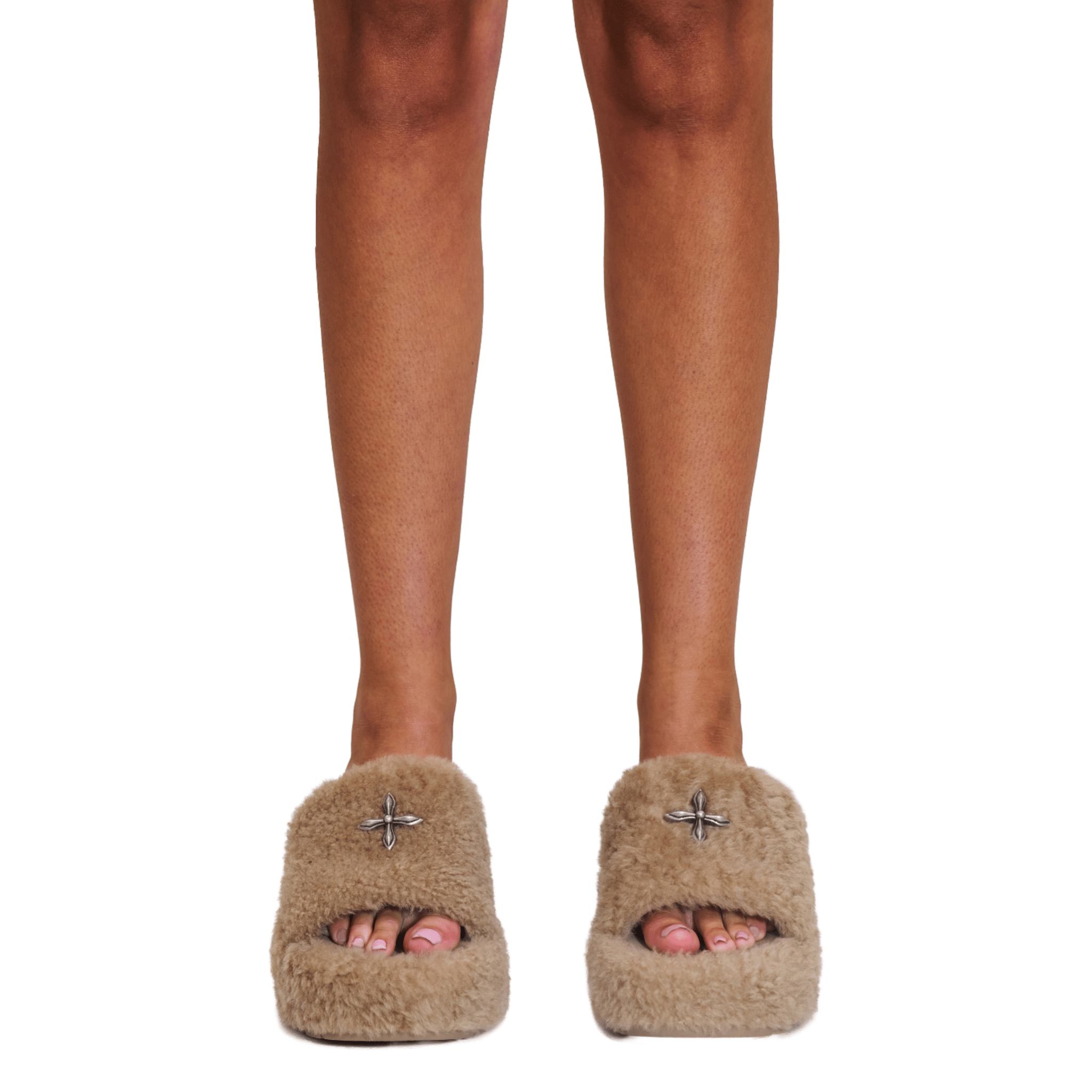 SMFK COMPASS MODE WOOL SHEARLING UNITY SLIPPER/HIGH SAND | MADAX
