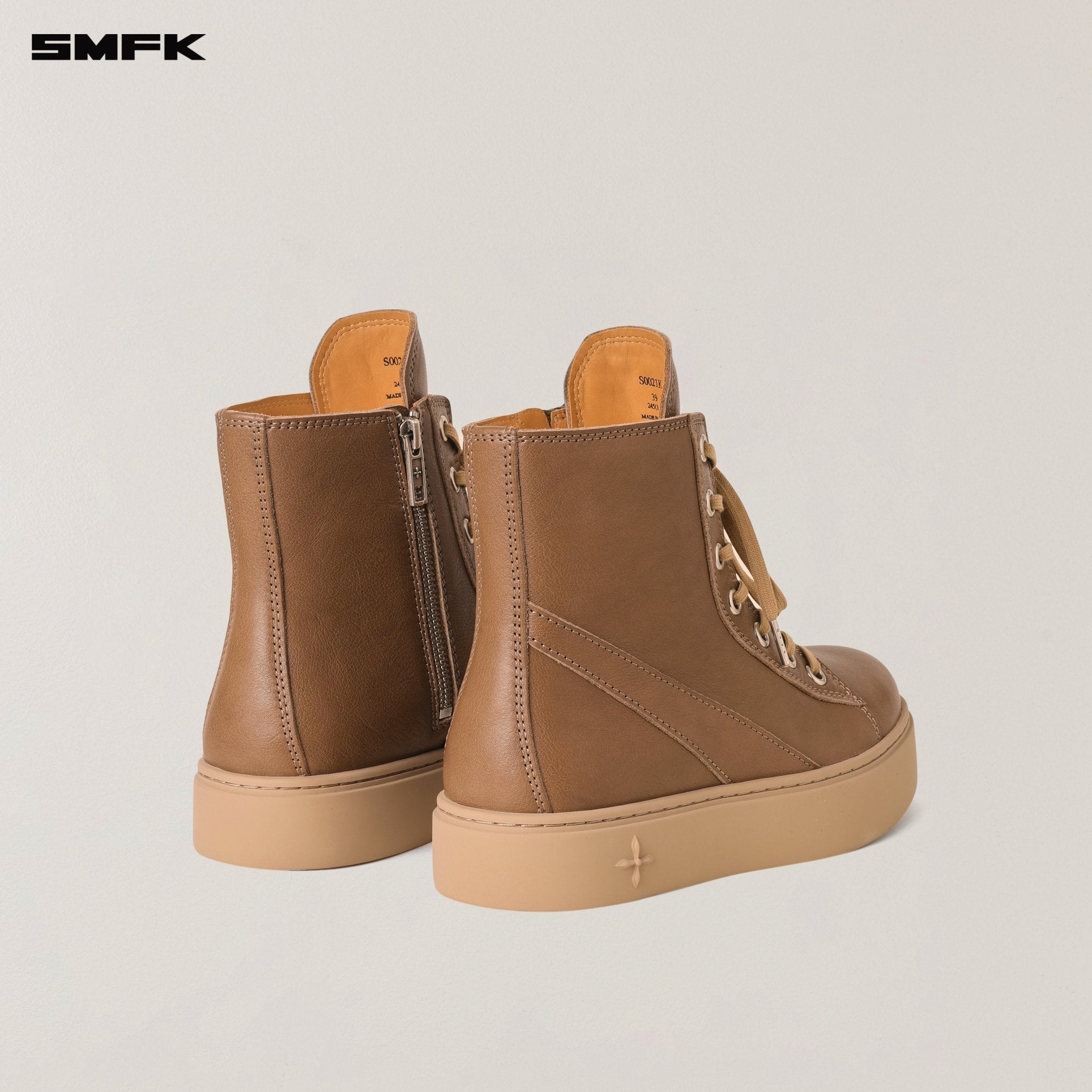 SMFK Compass Origin Leather Sneaker In Wild Brown | MADAX