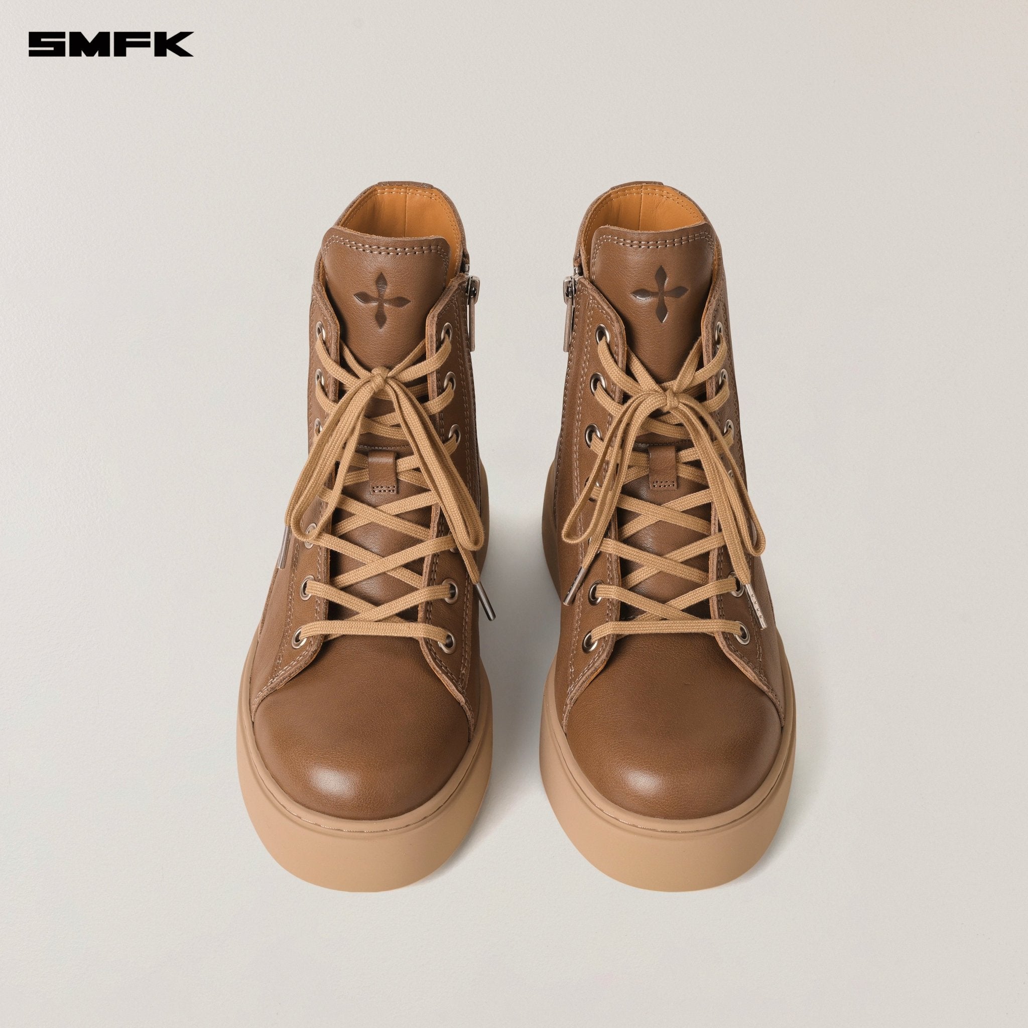 SMFK Compass Origin Leather Sneaker In Wild Brown | MADAX