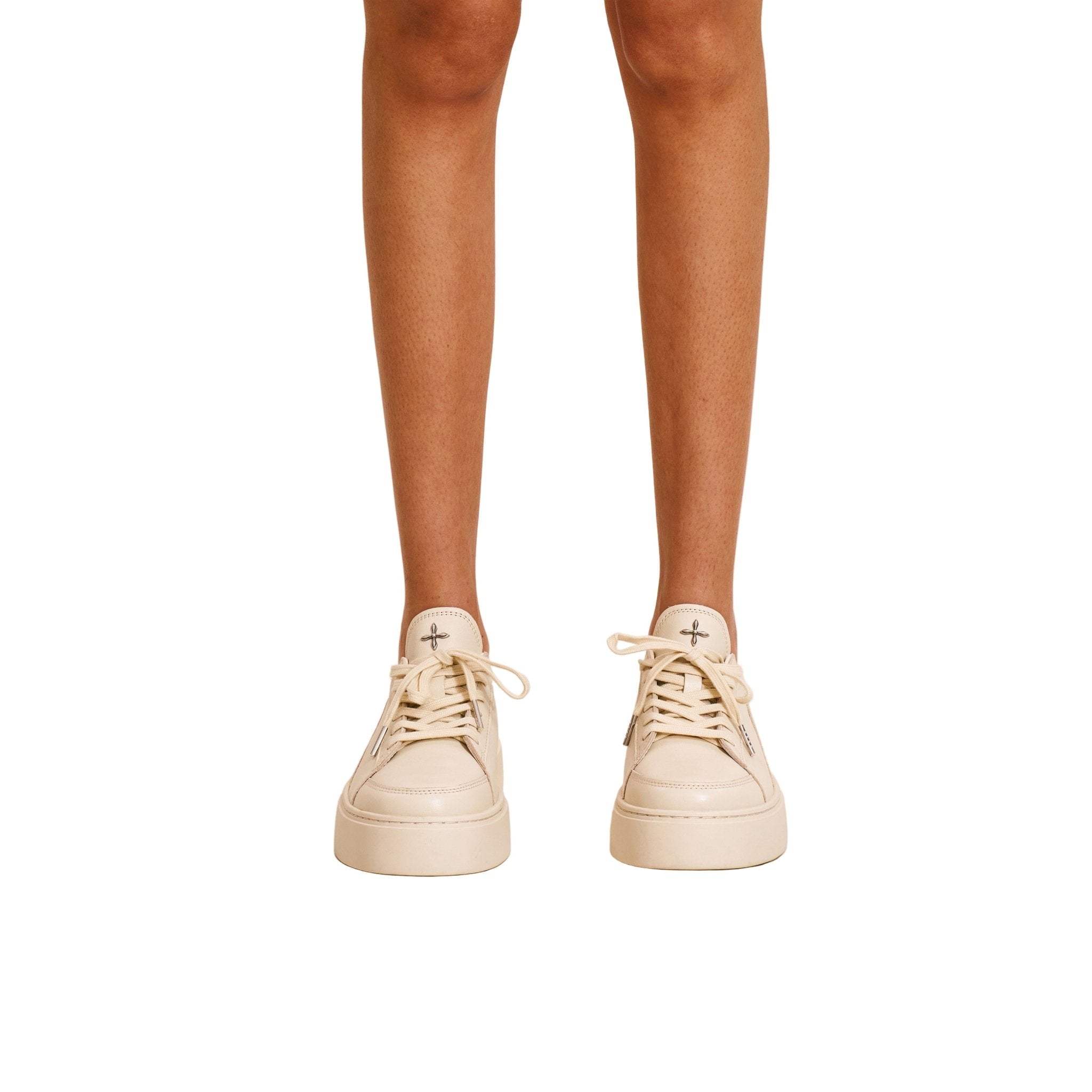 SMFK Compass Origin Leather Sneaker Low In White | MADAX