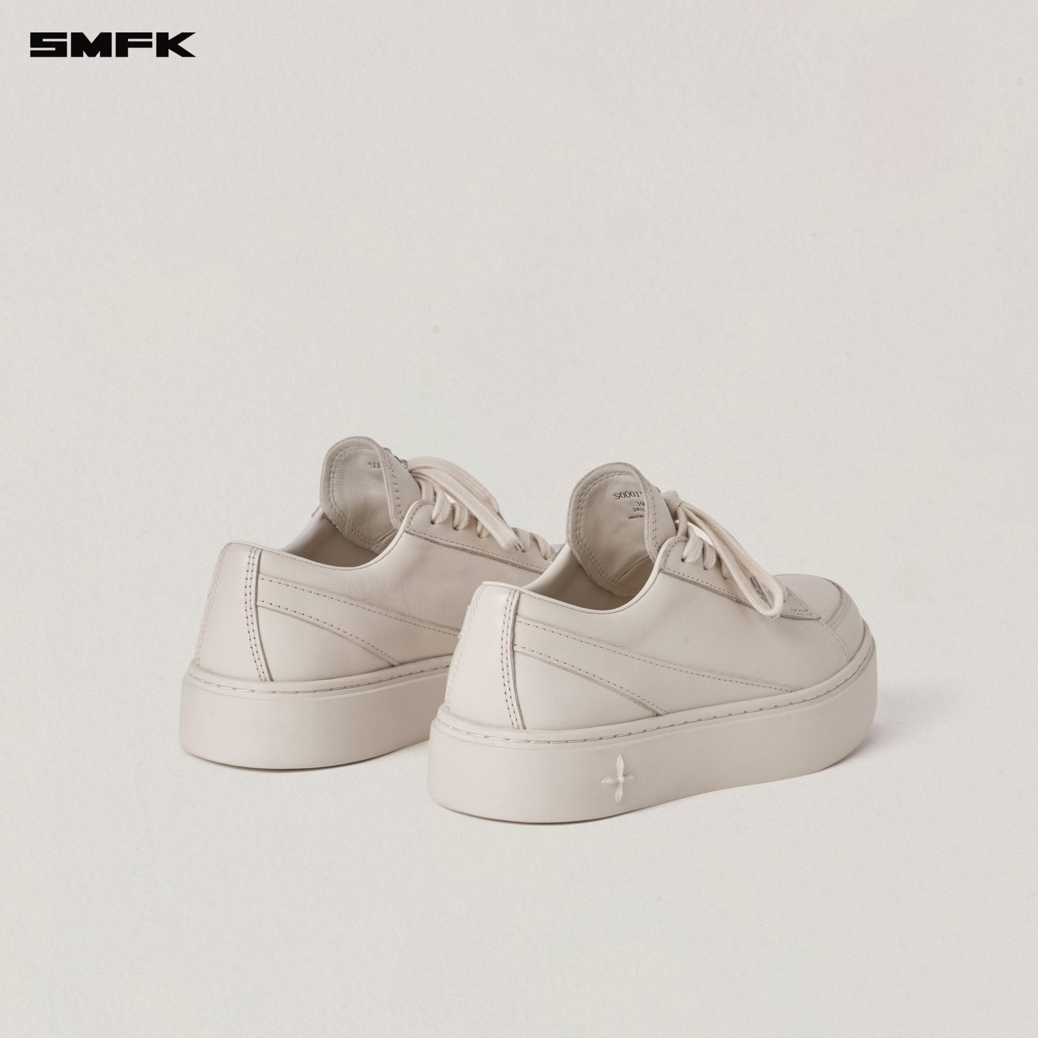 SMFK Compass Origin Leather Sneaker Low In White | MADAX