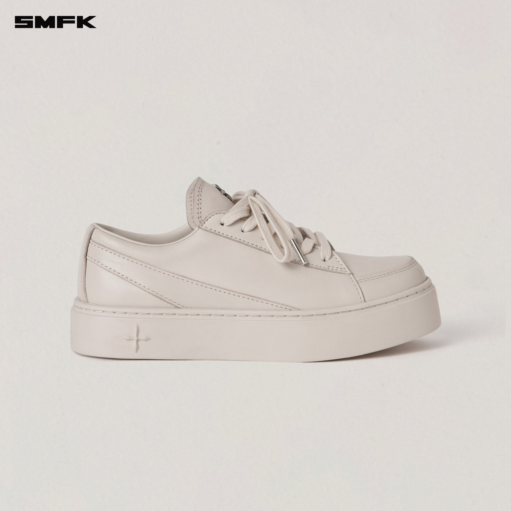 SMFK Compass Origin Leather Sneaker Low In White | MADAX