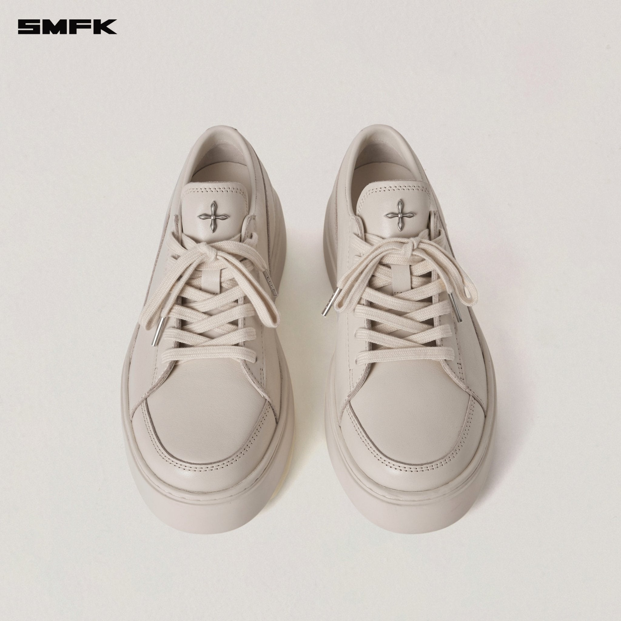 SMFK Compass Origin Leather Sneaker Low In White | MADAX