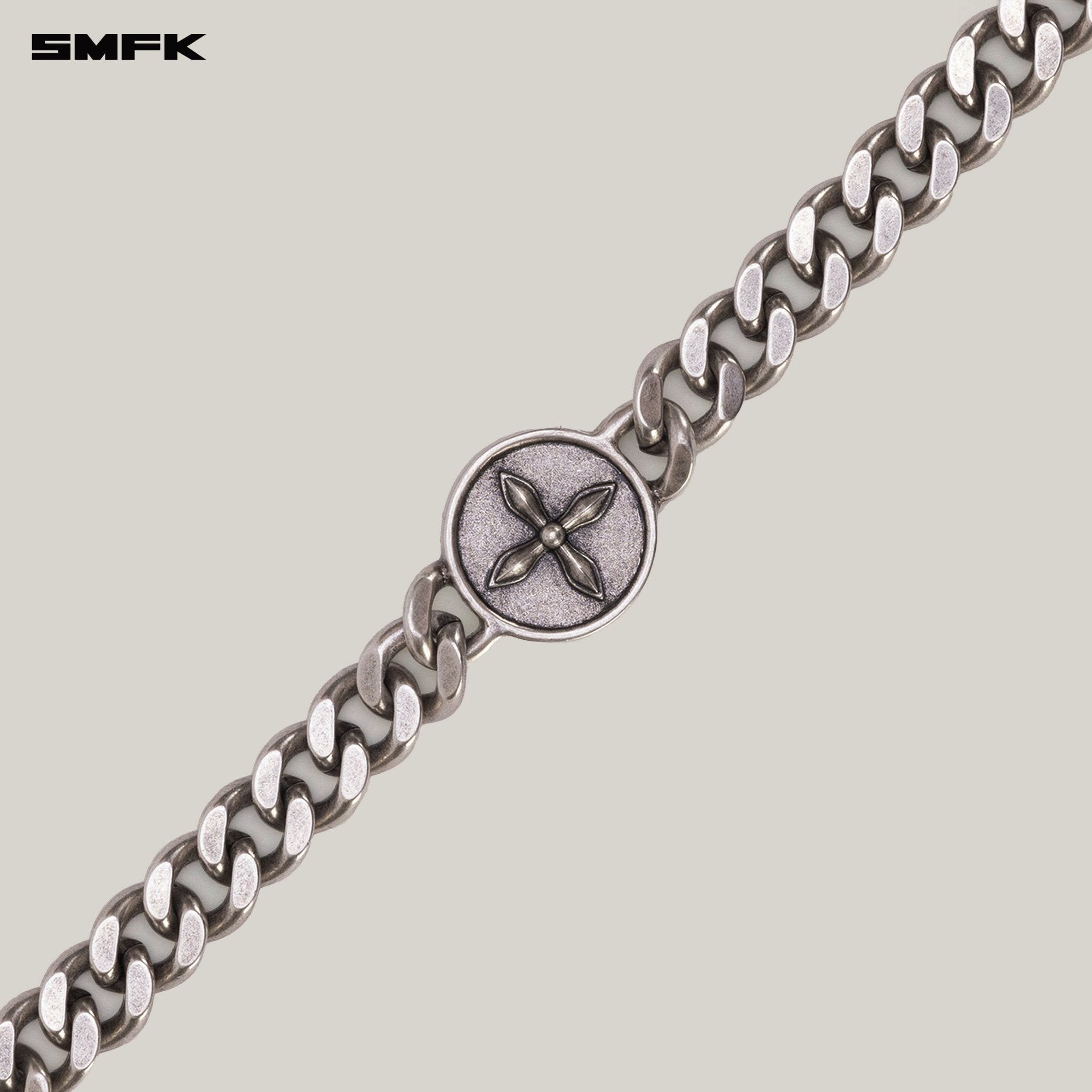 SMFK Compass Original Badge Metal Bracelet In Antique Silver | MADAX