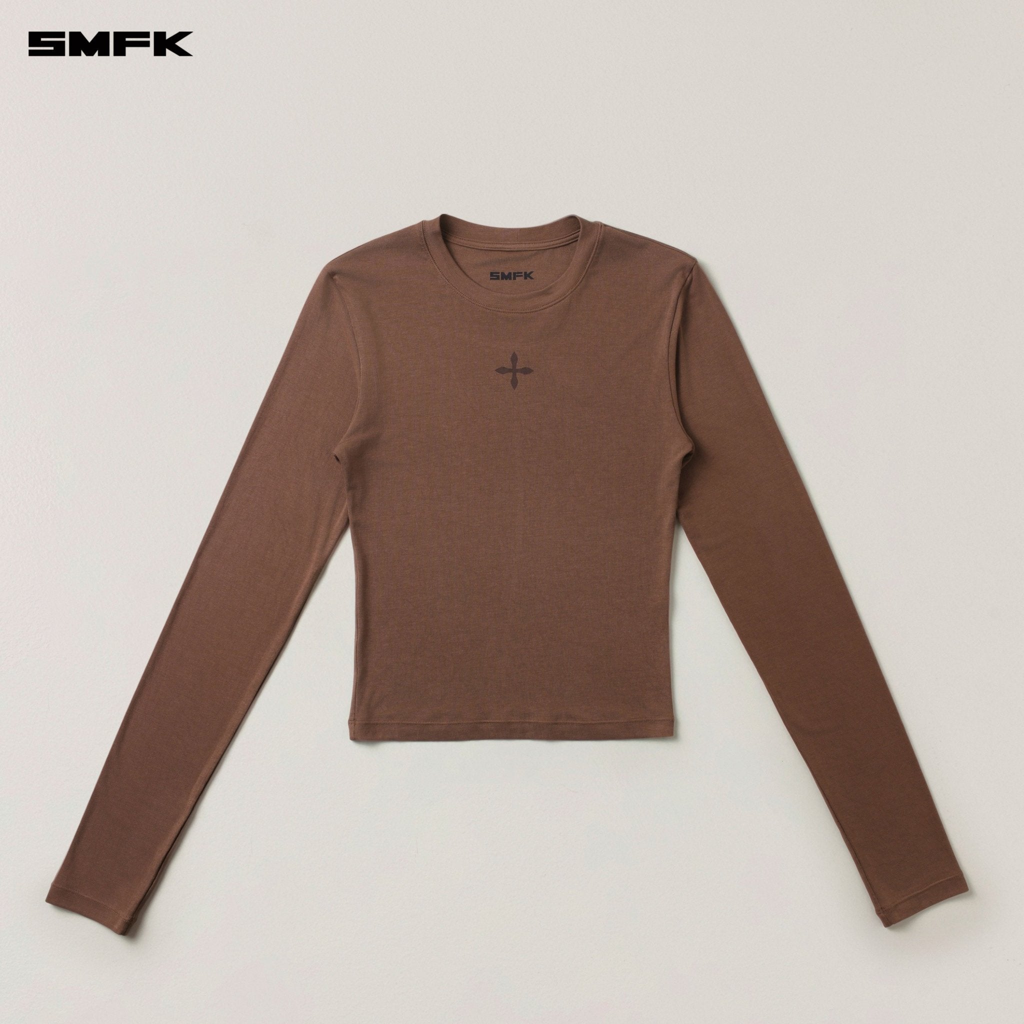SMFK Compass Original Badge Slim - fit Sports Pullover In Brown | MADAX