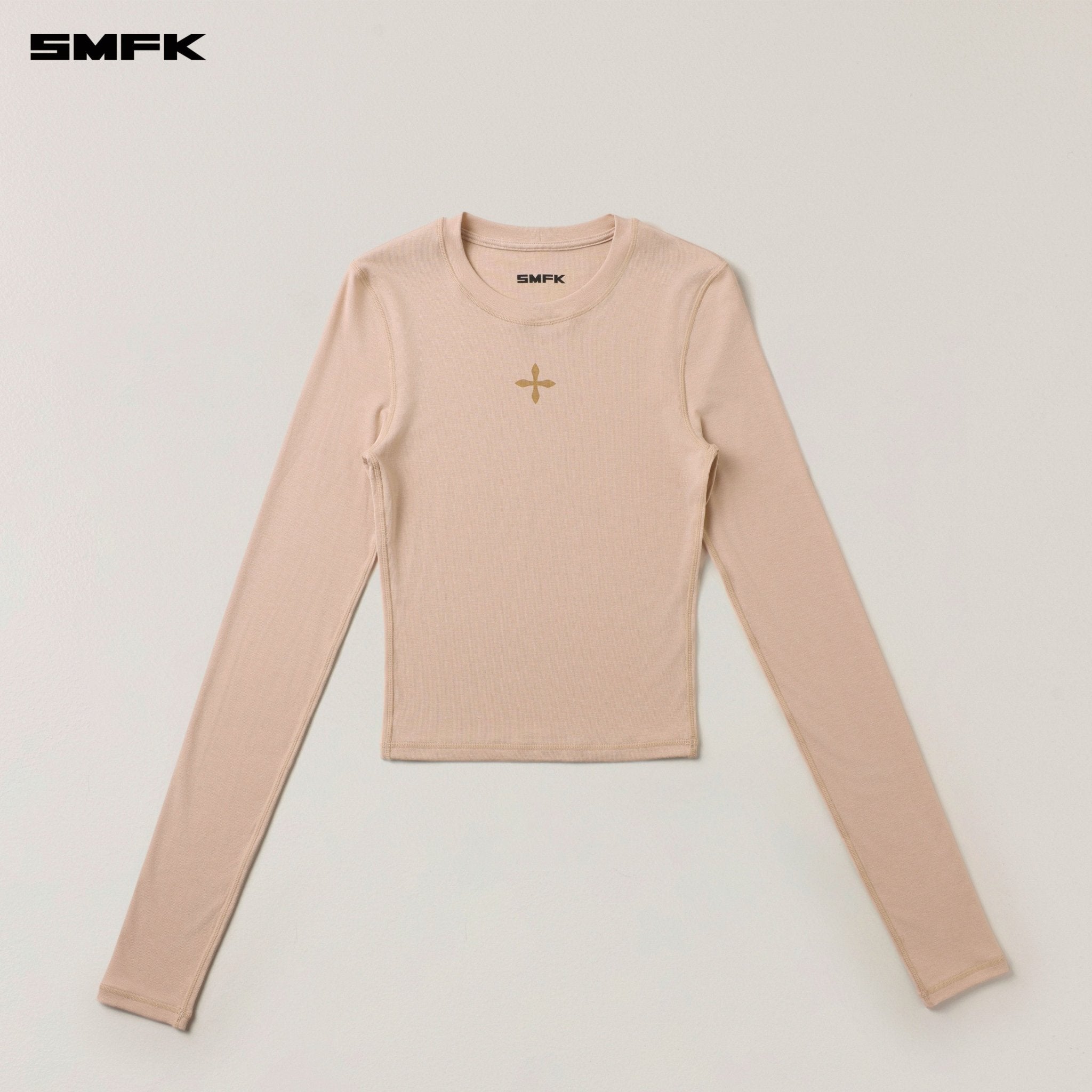 SMFK Compass Original Badge Slim - fit Sports Pullover In Sand | MADAX