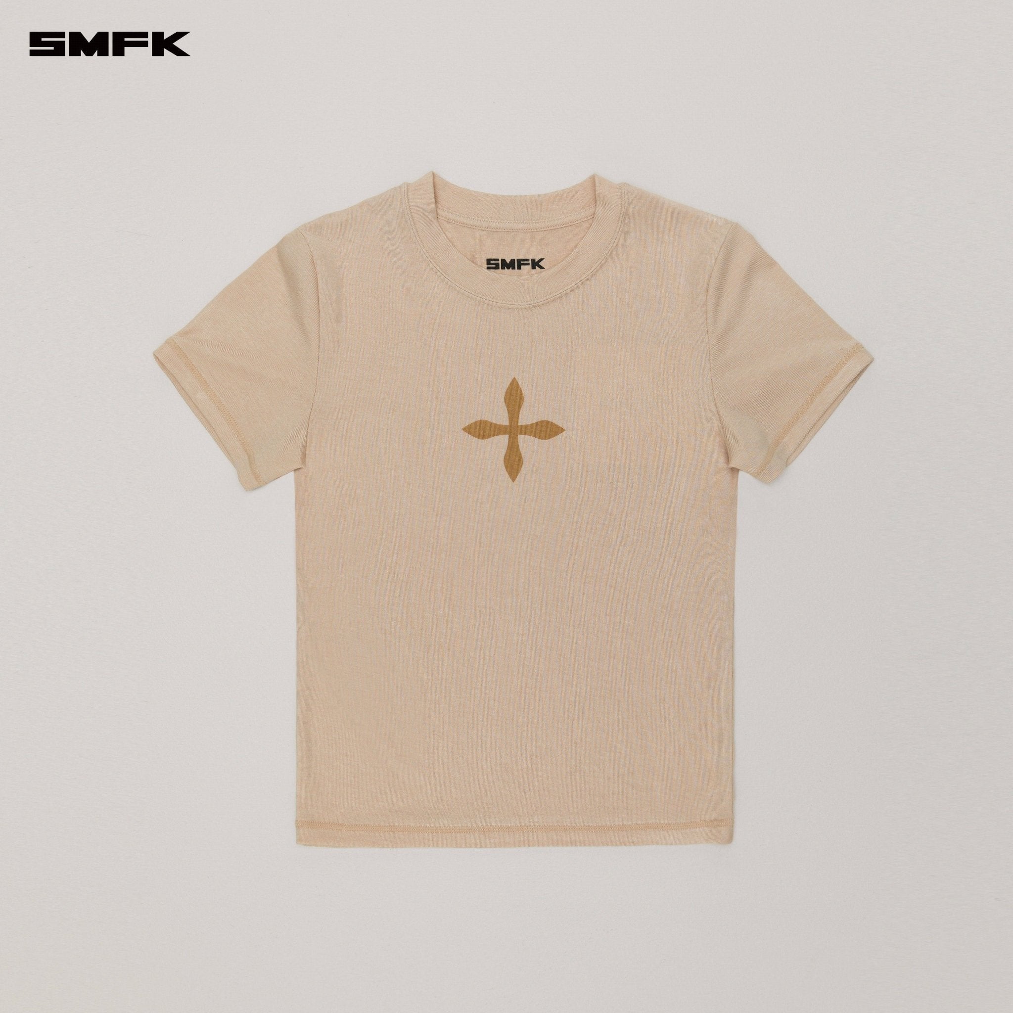 SMFK Compass Original Badge Slim - Fit Sports Tee In Desert | MADAX