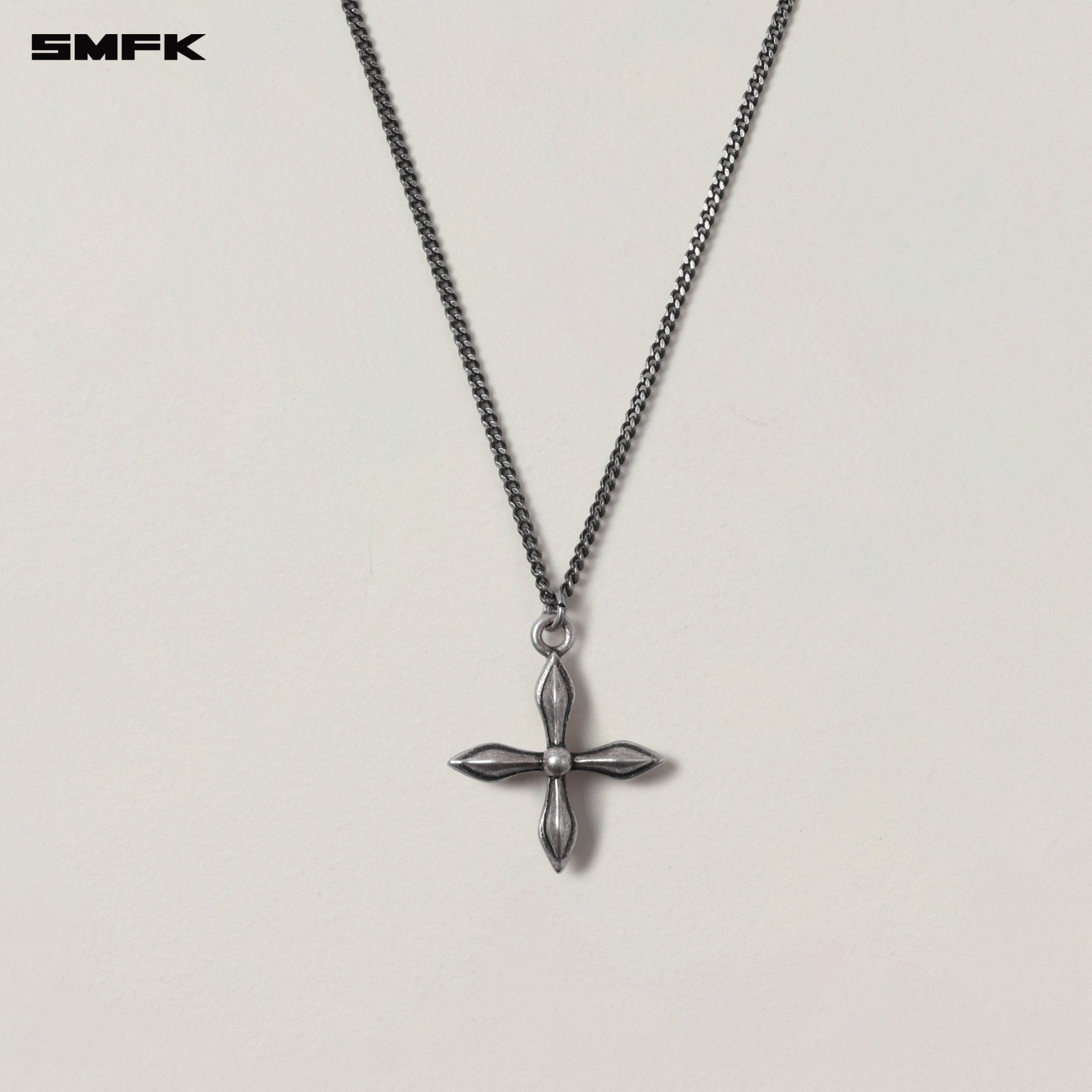 SMFK Compass Permanent Badge Metal Necklace In Antique Silver | MADAX