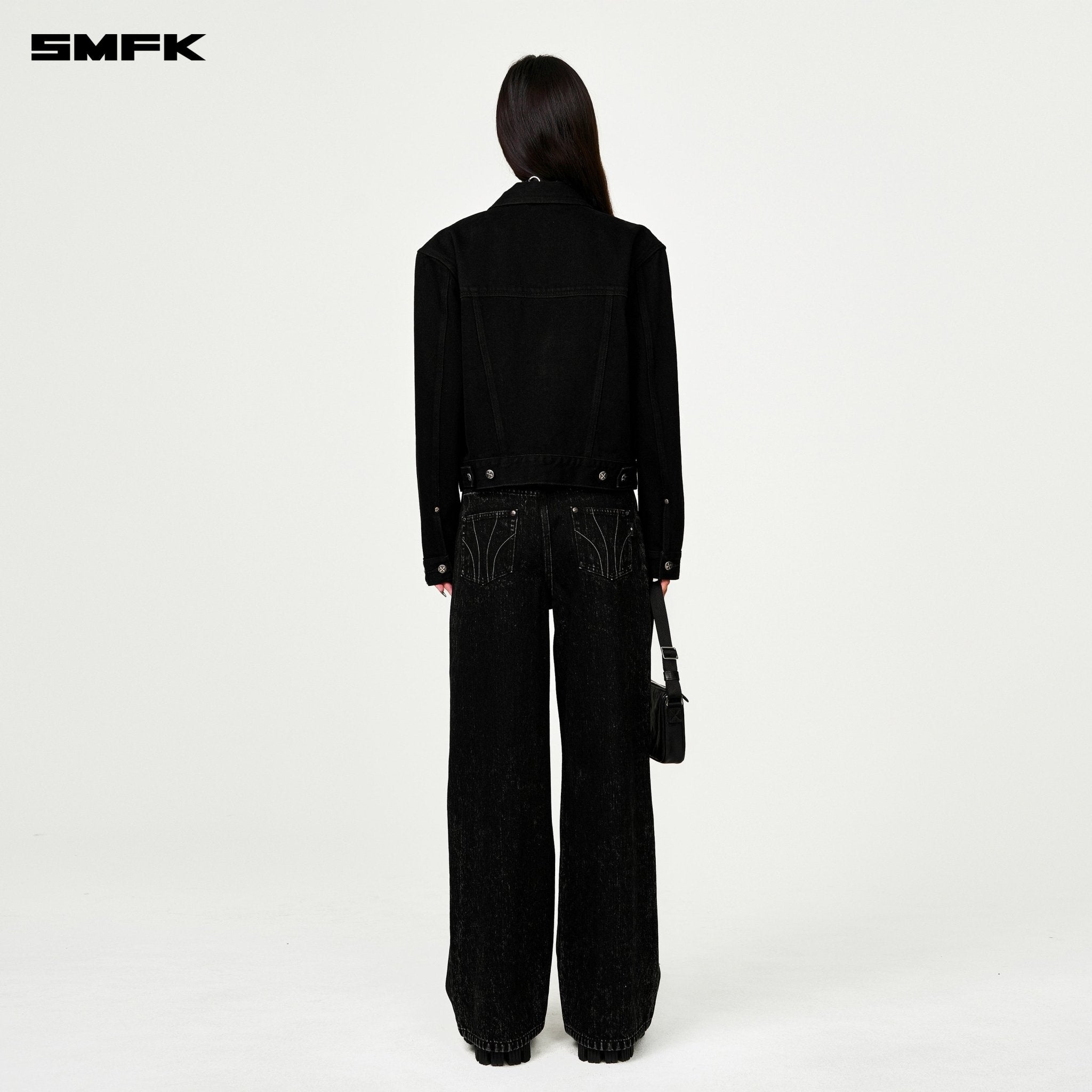 SMFK Compass Permanent Denim Jacket In Black | MADAX