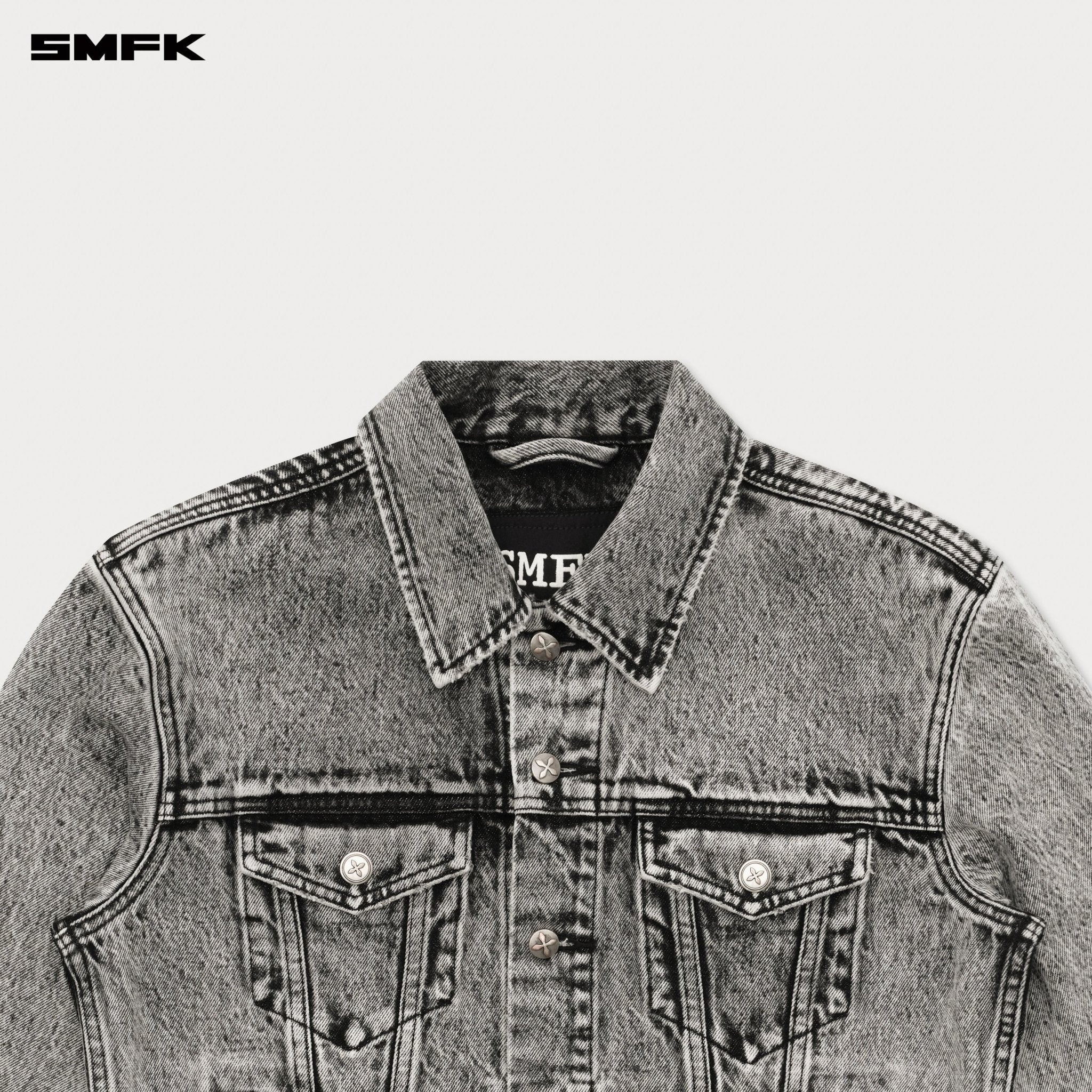 SMFK Compass Permanent Denim Jacket In Grey | MADAX