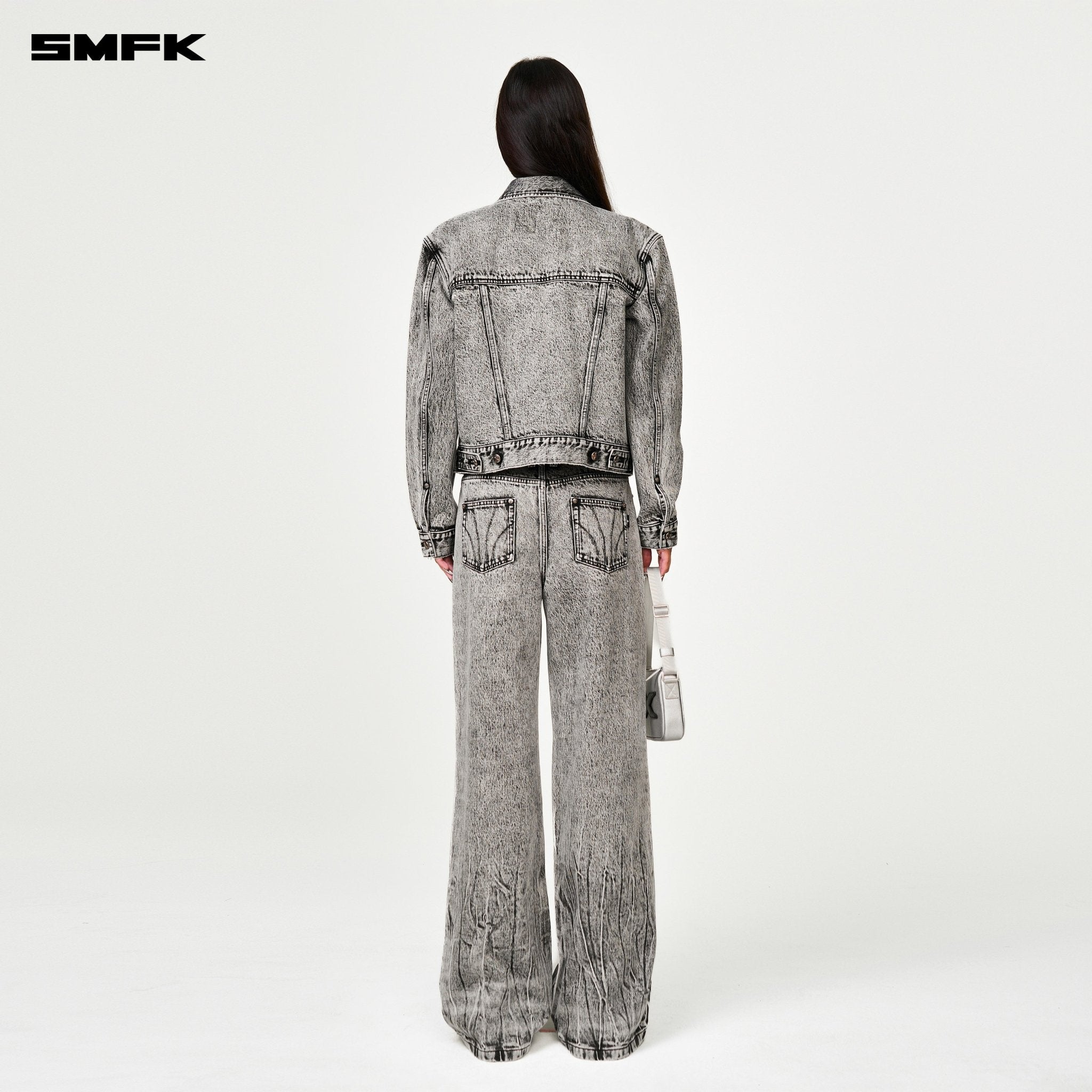 SMFK Compass Permanent Denim Jacket In Grey | MADAX