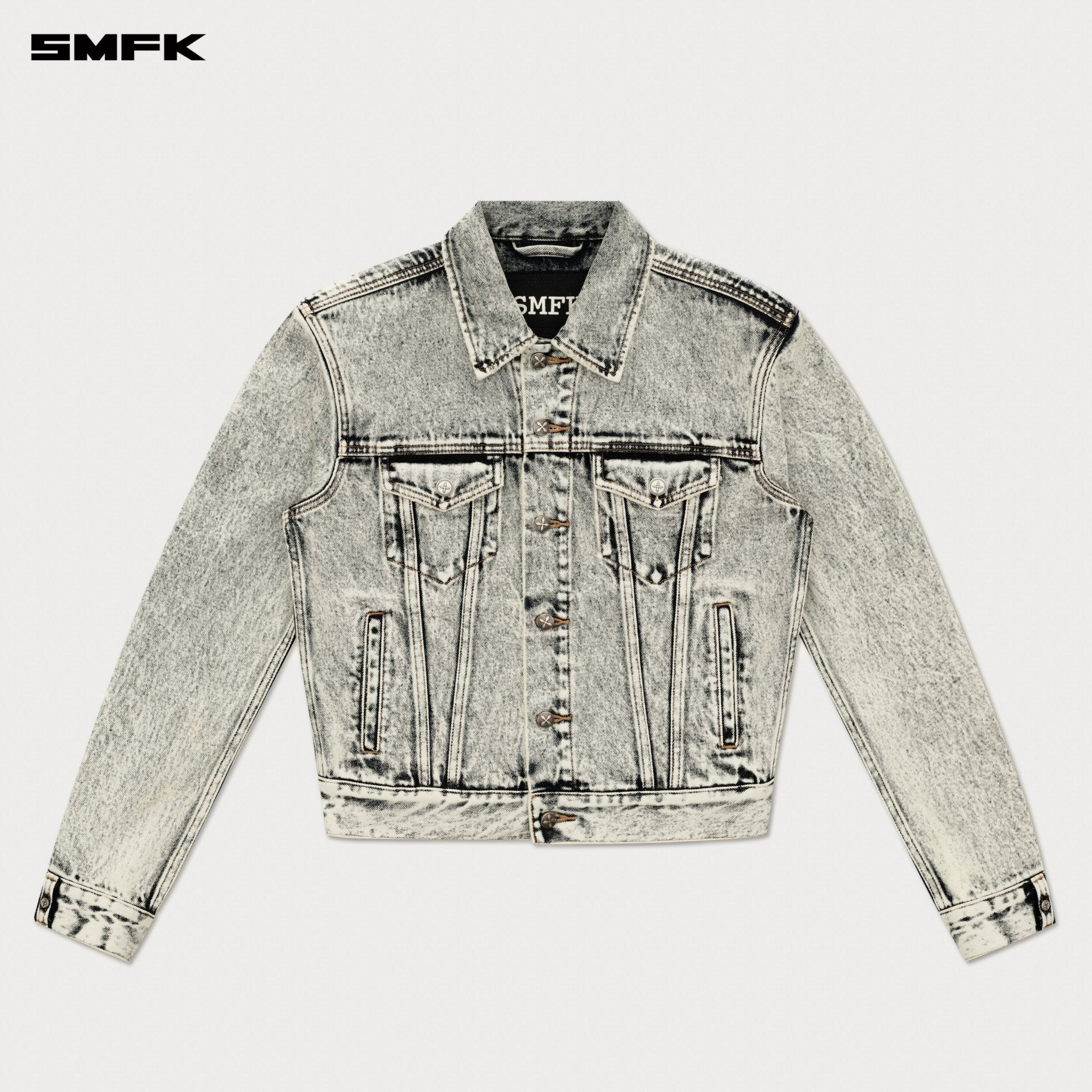 SMFK Compass Permanent Denim Jacket In White | MADAX