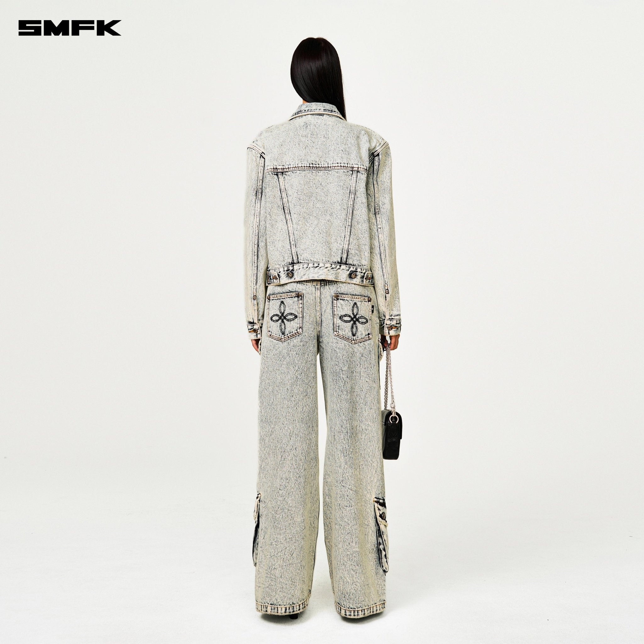 SMFK Compass Permanent Denim Jacket In White | MADAX