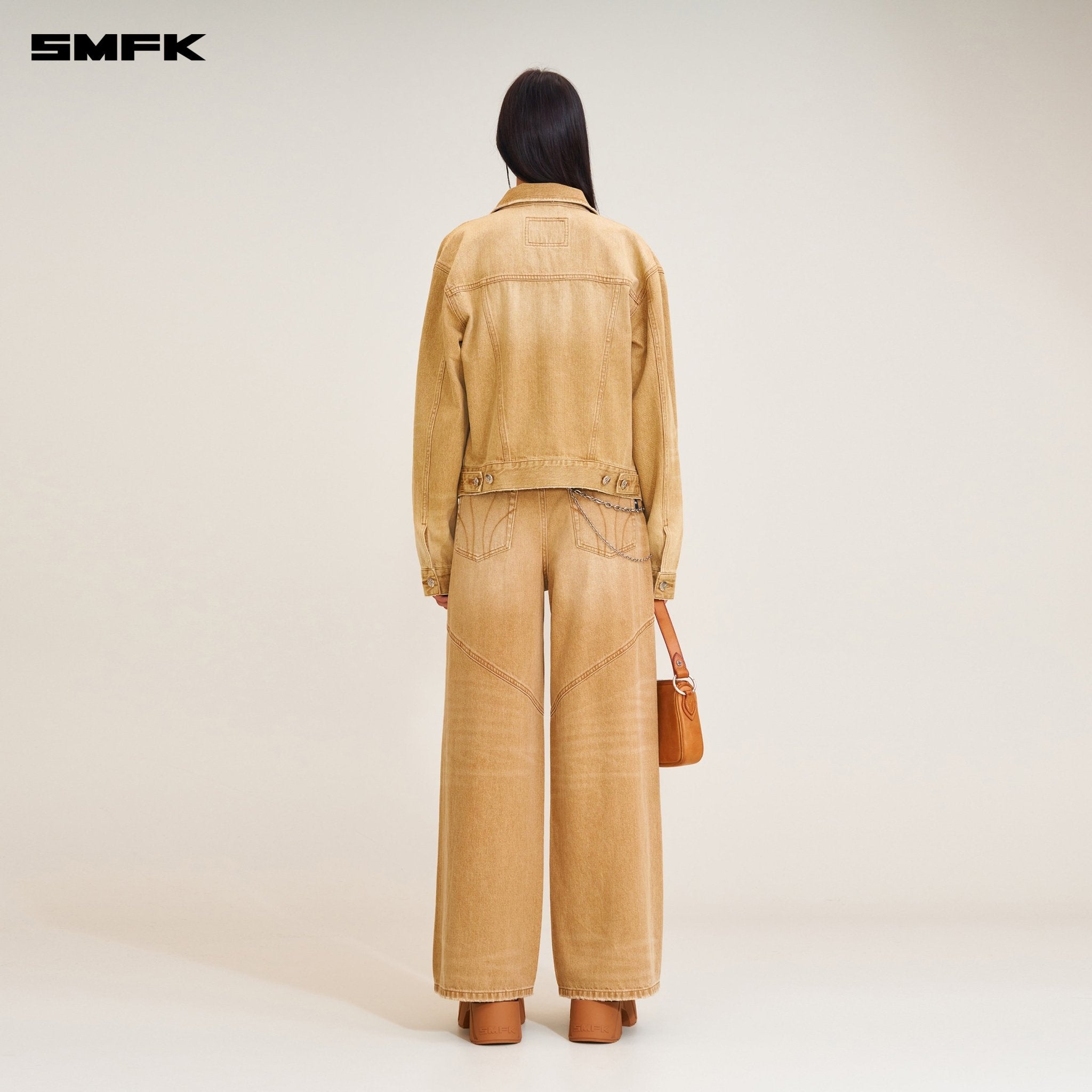 SMFK Compass Permanent Slim Denim Jacket In Brown | MADAX