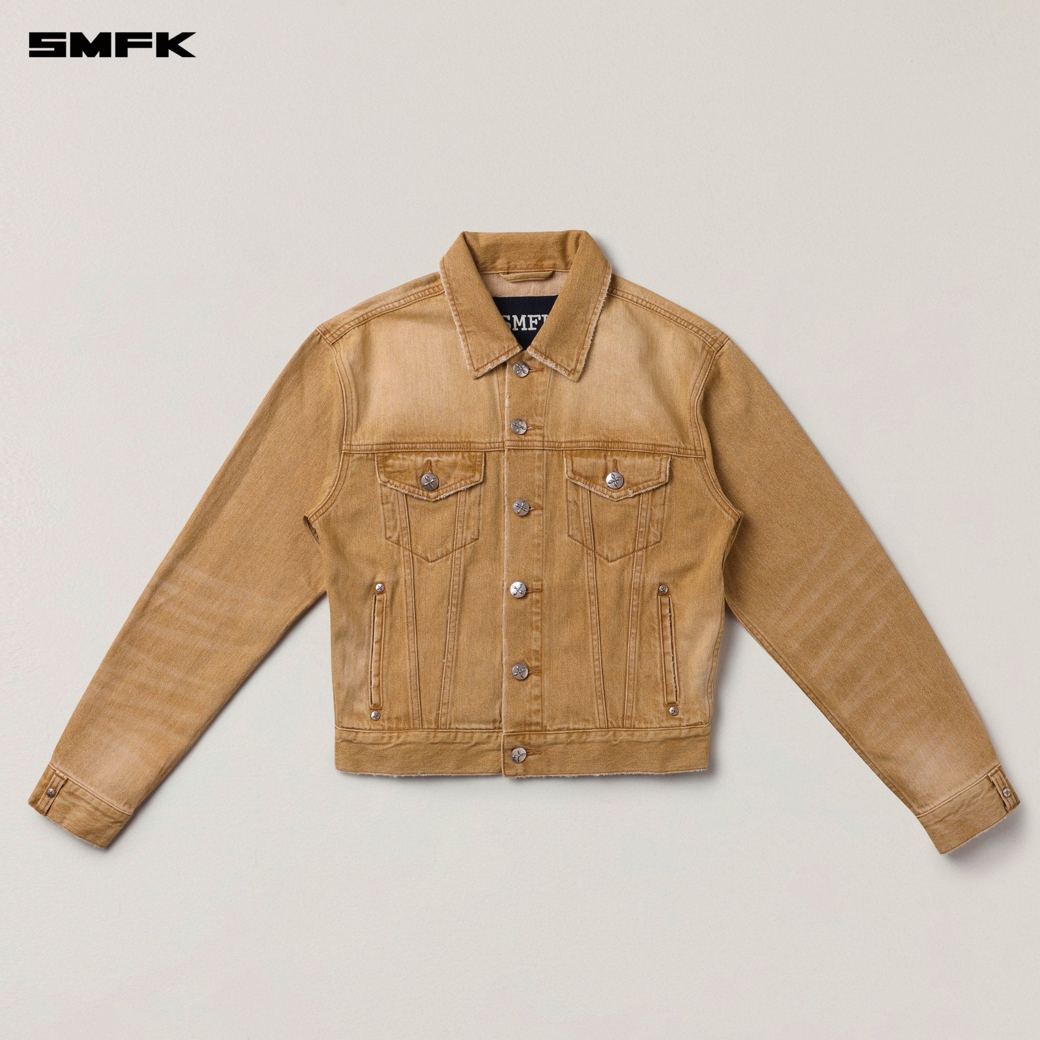 SMFK Compass Permanent Slim Denim Jacket In Brown | MADAX
