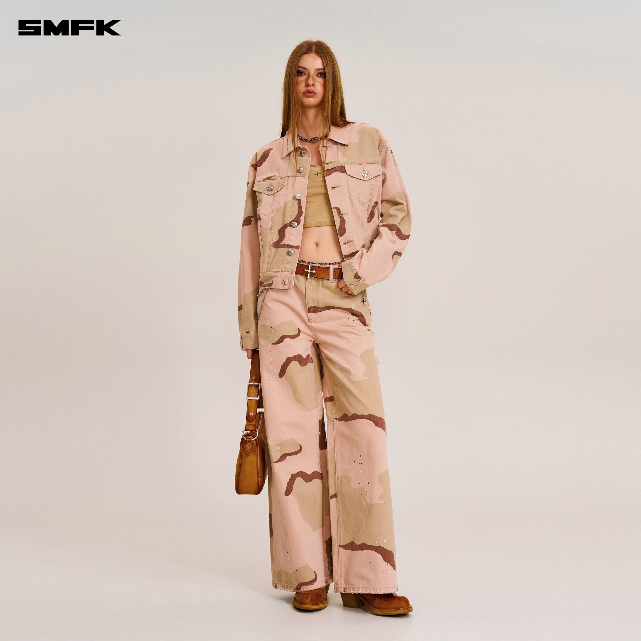 SMFK Compass Permanent Slim Denim Jacket In Desert Camouflage | MADAX