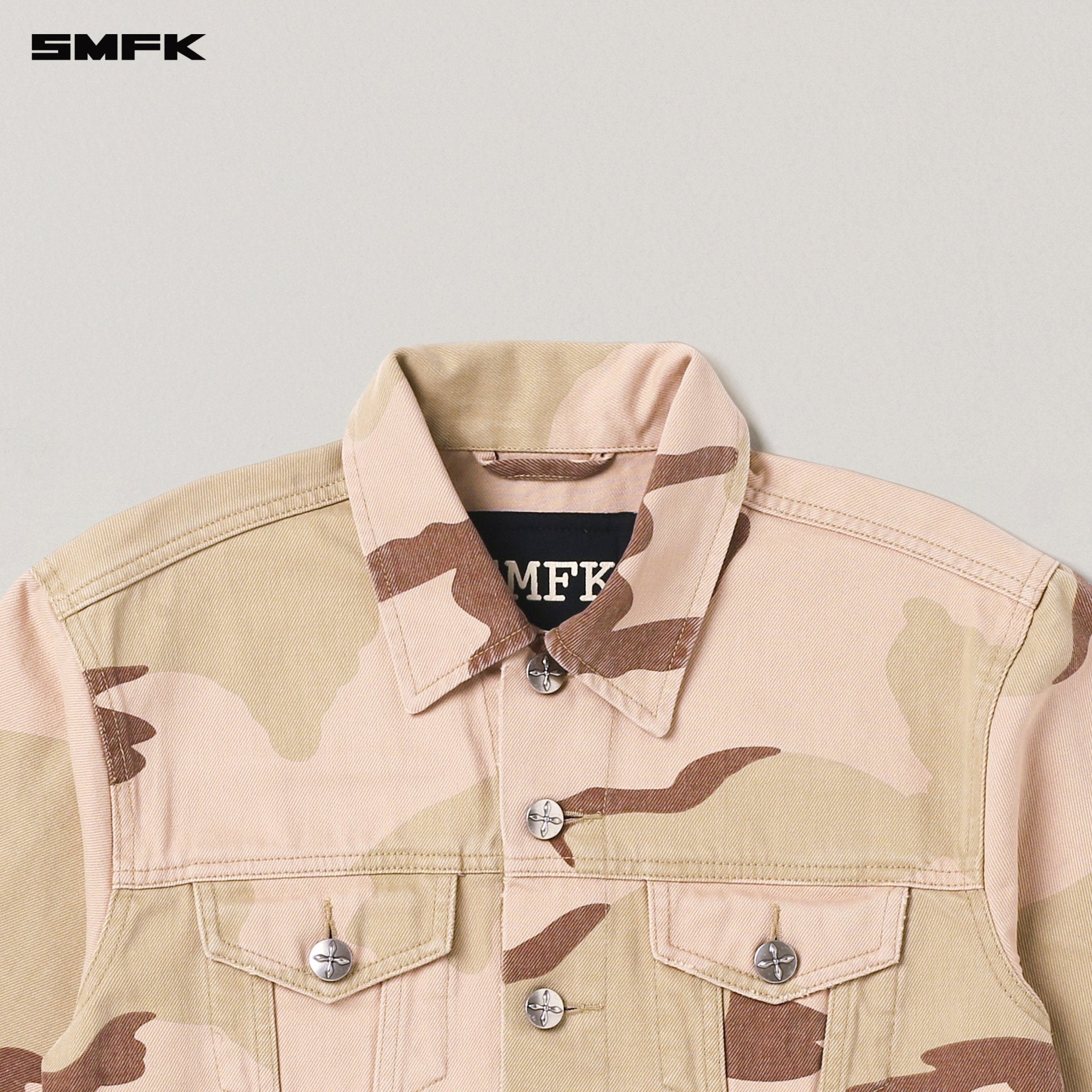 SMFK Compass Permanent Slim Denim Jacket In Desert Camouflage | MADAX