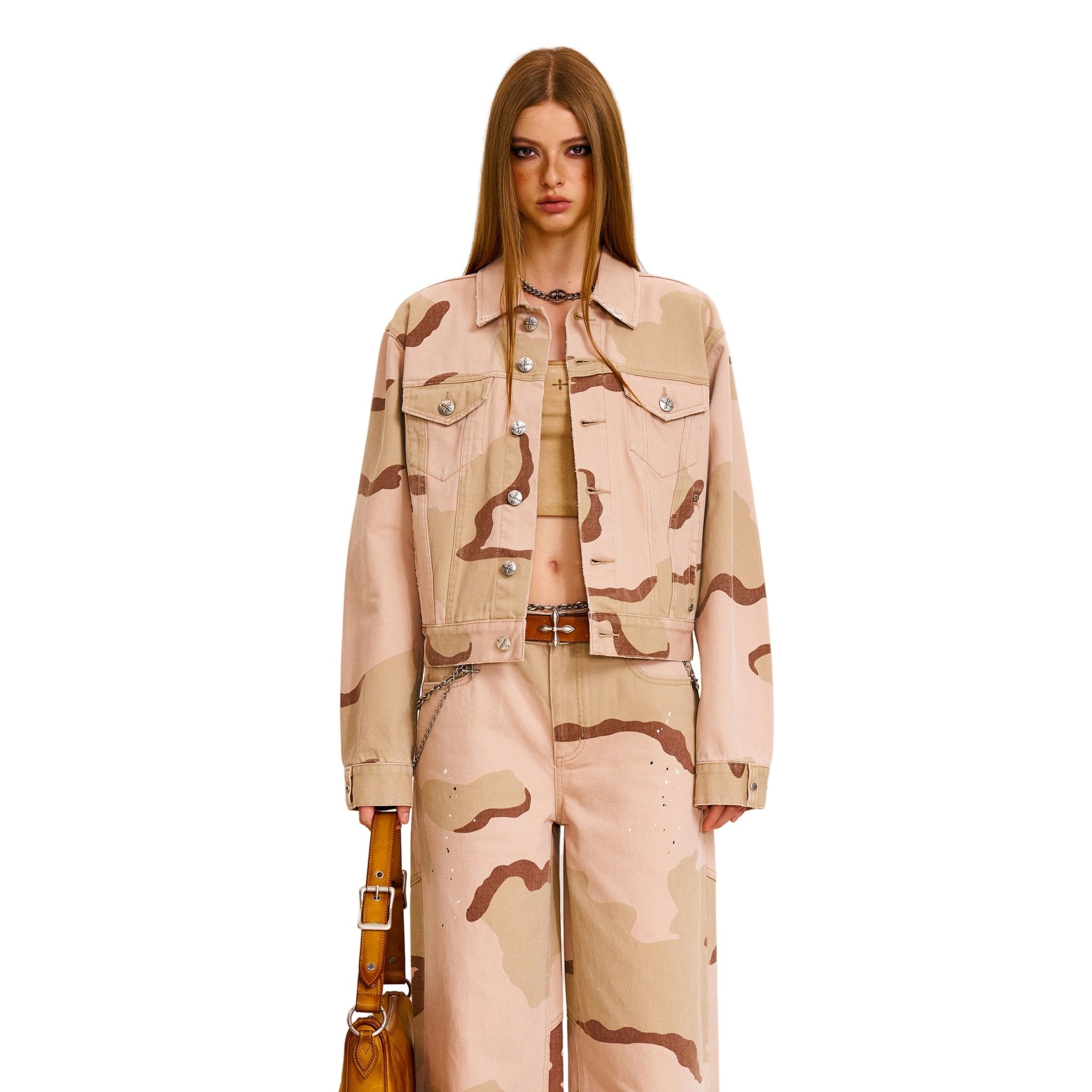 SMFK Compass Permanent Slim Denim Jacket In Desert Camouflage | MADAX