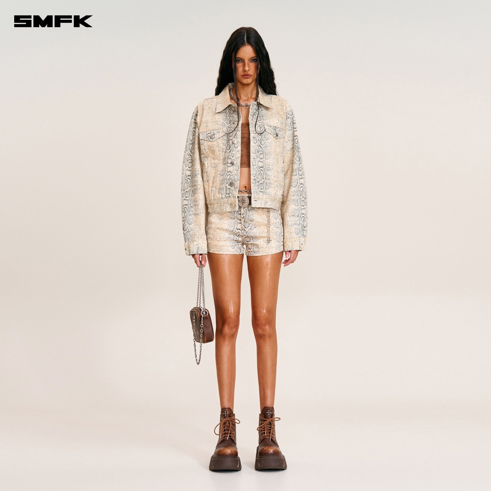 SMFK Compass Permanent Slim Denim Jacket In Mirage Cobra | MADAX