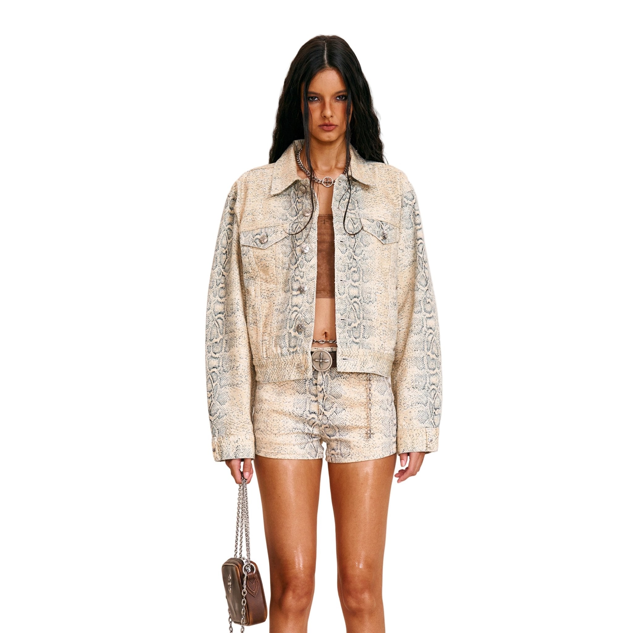 SMFK Compass Permanent Slim Denim Jacket In Mirage Cobra | MADAX