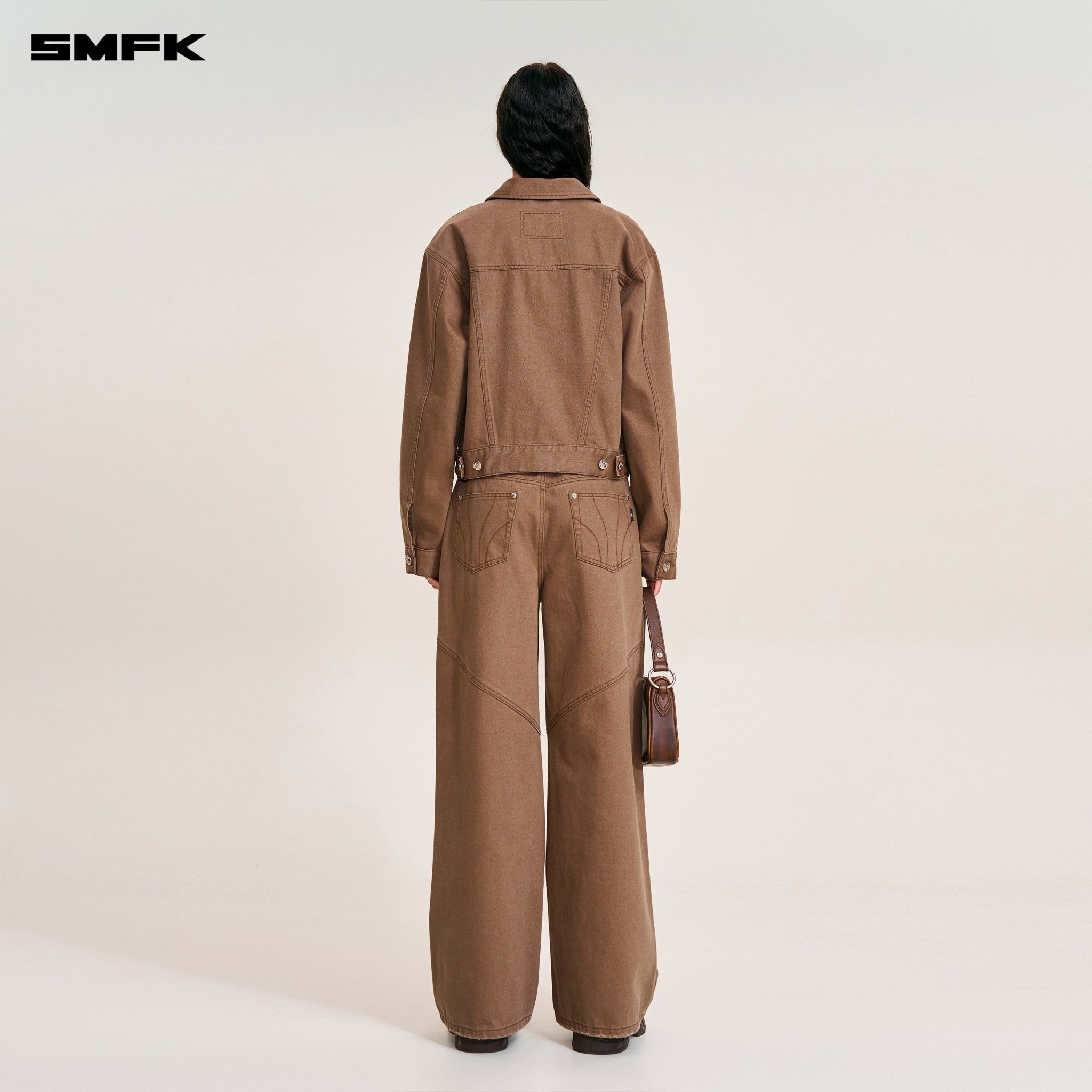 SMFK Compass Permanent Slim Denim Jacket In Wild Horse Brown | MADAX