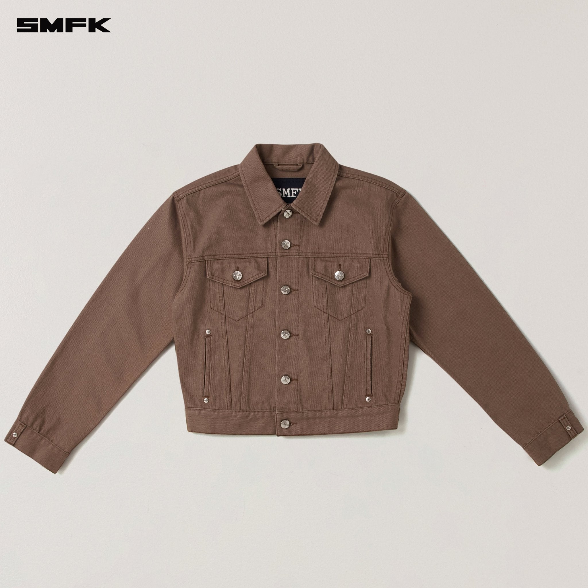 SMFK Compass Permanent Slim Denim Jacket In Wild Horse Brown | MADAX