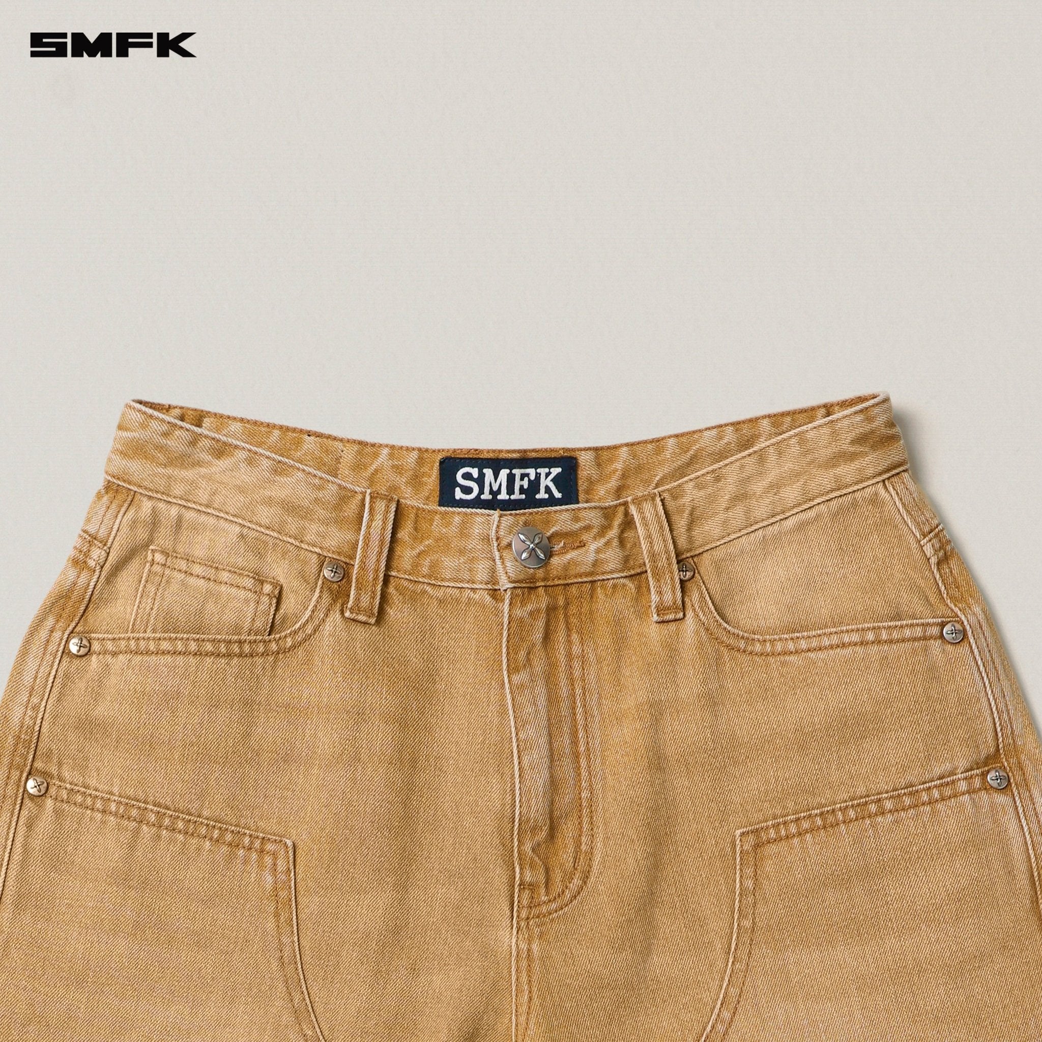 SMFK Compass Retro Loose Cargo Pants In Cowboy Brown | MADAX