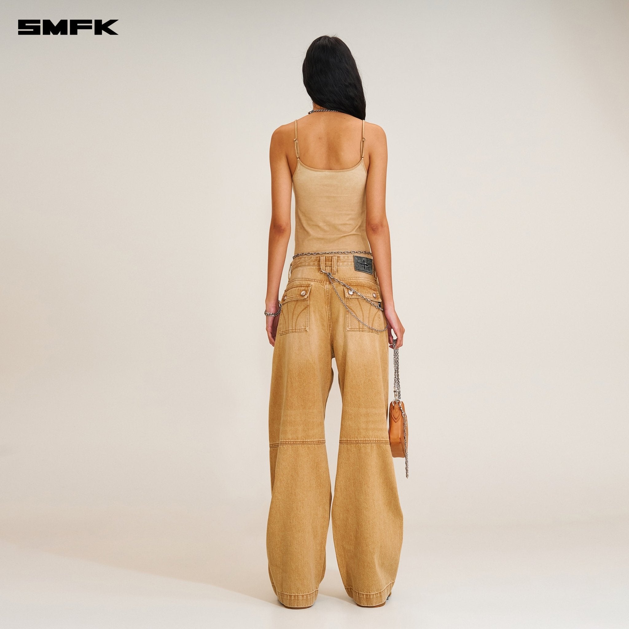SMFK Compass Retro Loose Cargo Pants In Cowboy Brown | MADAX