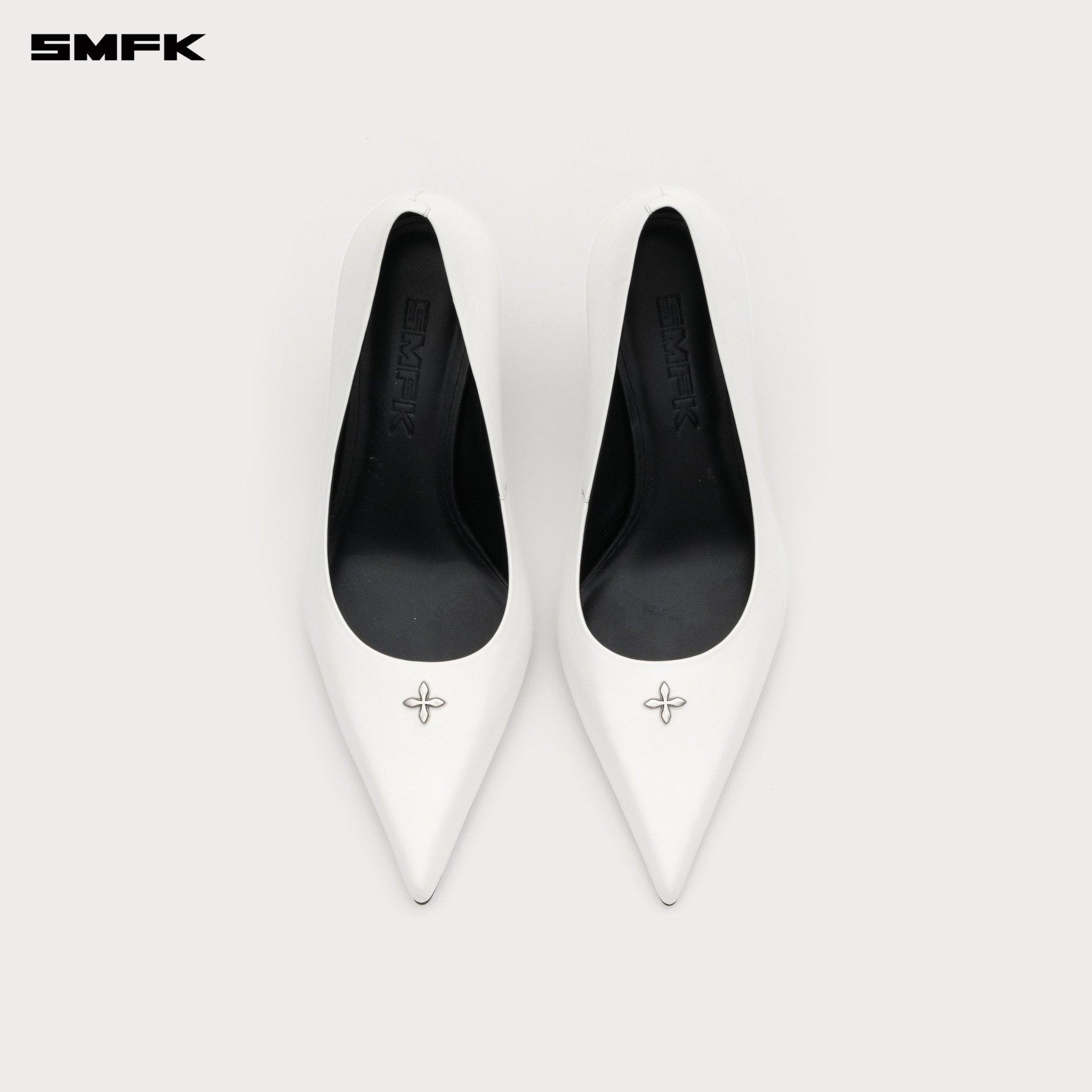 SMFK Compass Rivet Classic High Heels In White | MADAX