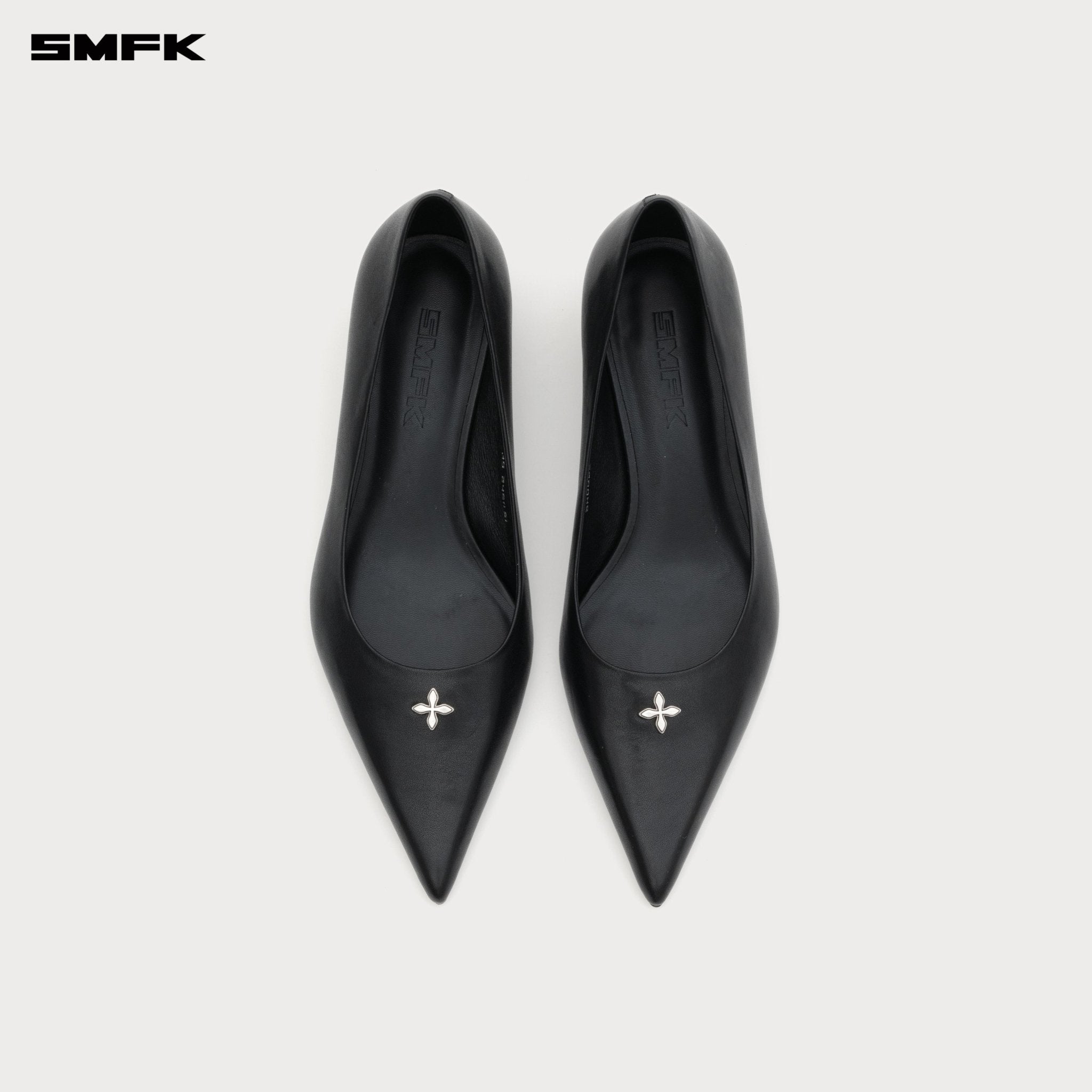 SMFK Compass Rivet Classic Low Heels In Black | MADAX