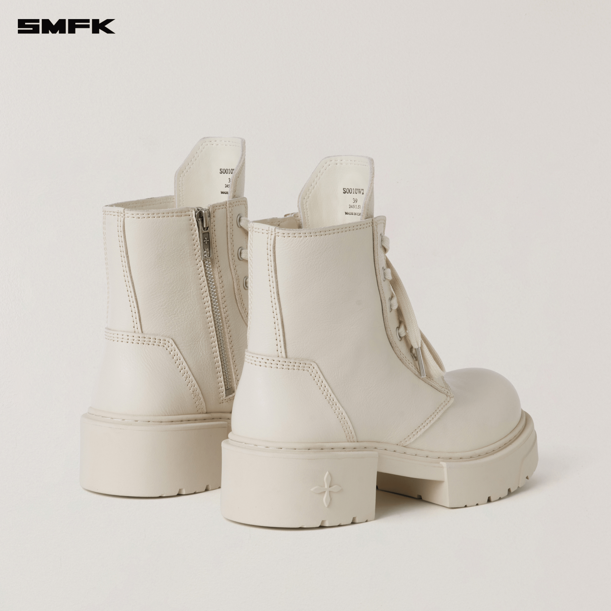 SMFK COMPASS ROVE LEATHER RIDER BOOTS SNOW MOUNTAIN WHITE | MADAX