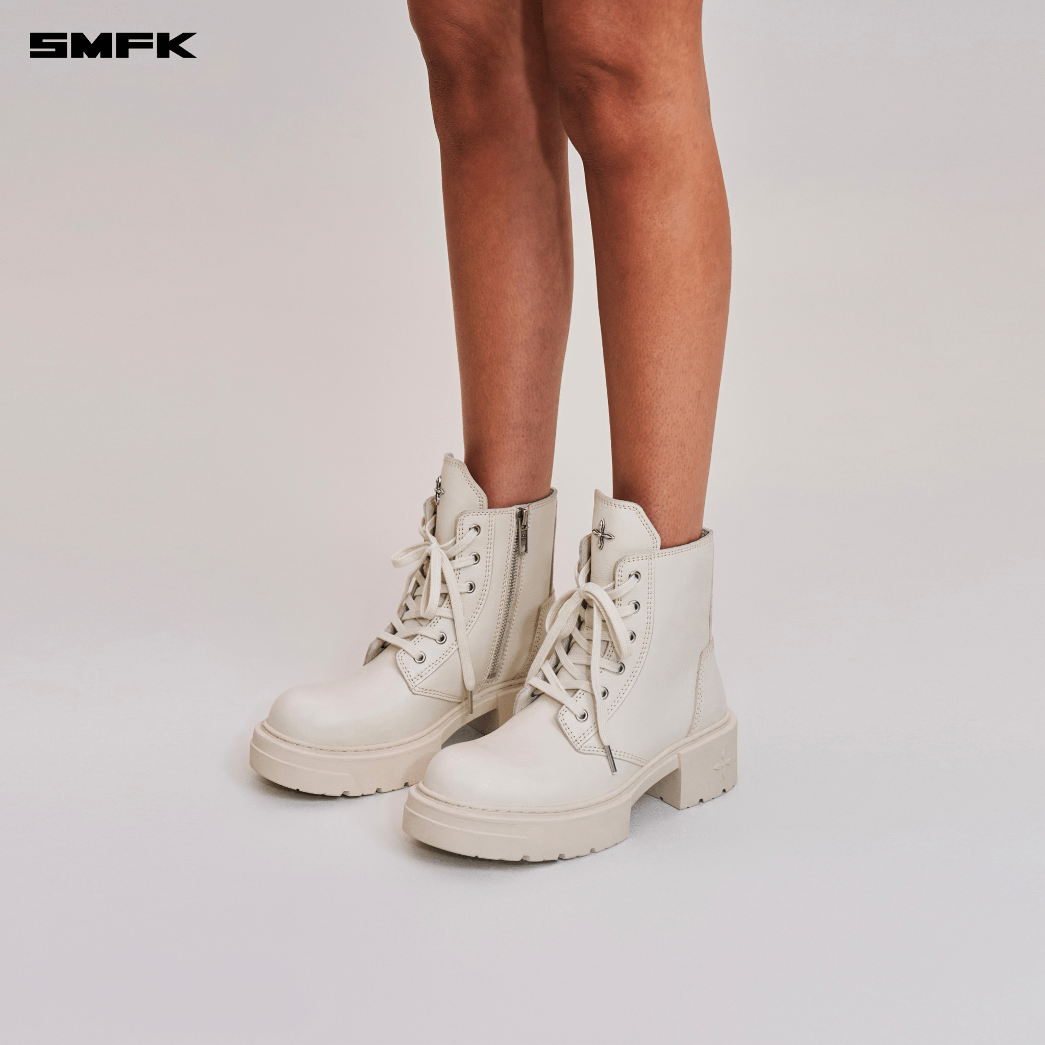 SMFK COMPASS ROVE LEATHER RIDER BOOTS SNOW MOUNTAIN WHITE | MADAX