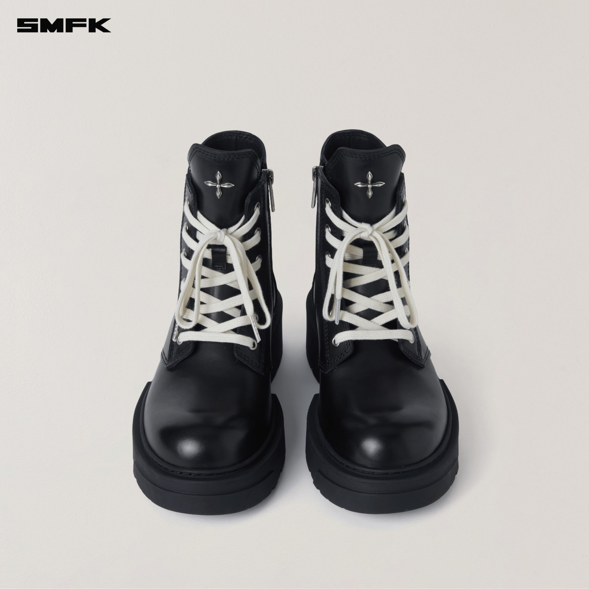 SMFK COMPASS ROVE LEATHER RIDER BOOTS WILD BLACK | MADAX