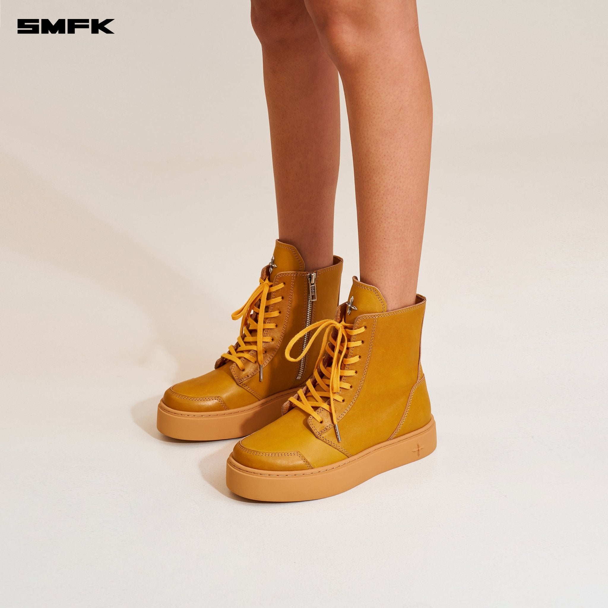 SMFK Compass Rush Leather Sneaker In Grassland Khaki | MADAX